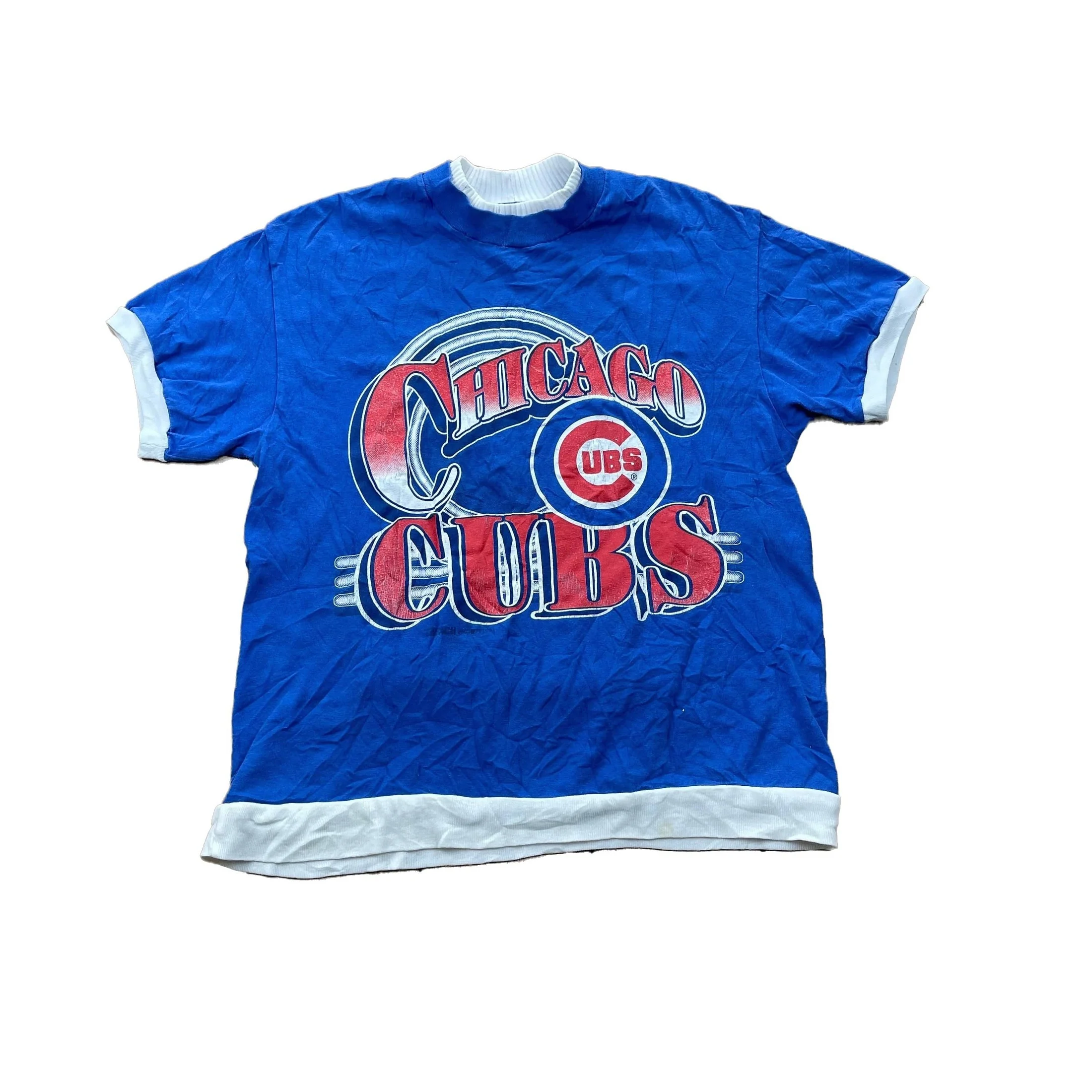 Vintage 1990s Chicago Cubs Sports Ringer T-Shirt Men's Medium