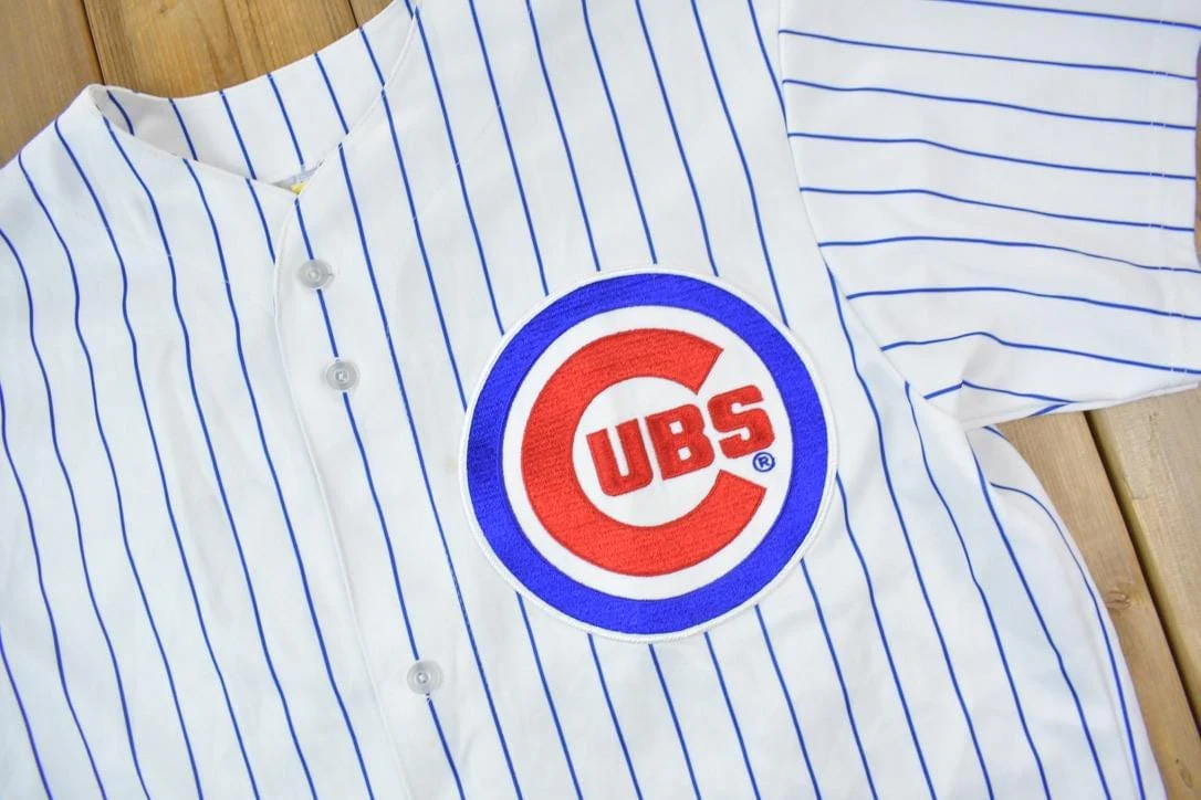Vintage 1990s Chicago Cubs Wood MLB Majestic Baseball Jersey Men's XL - Image 3