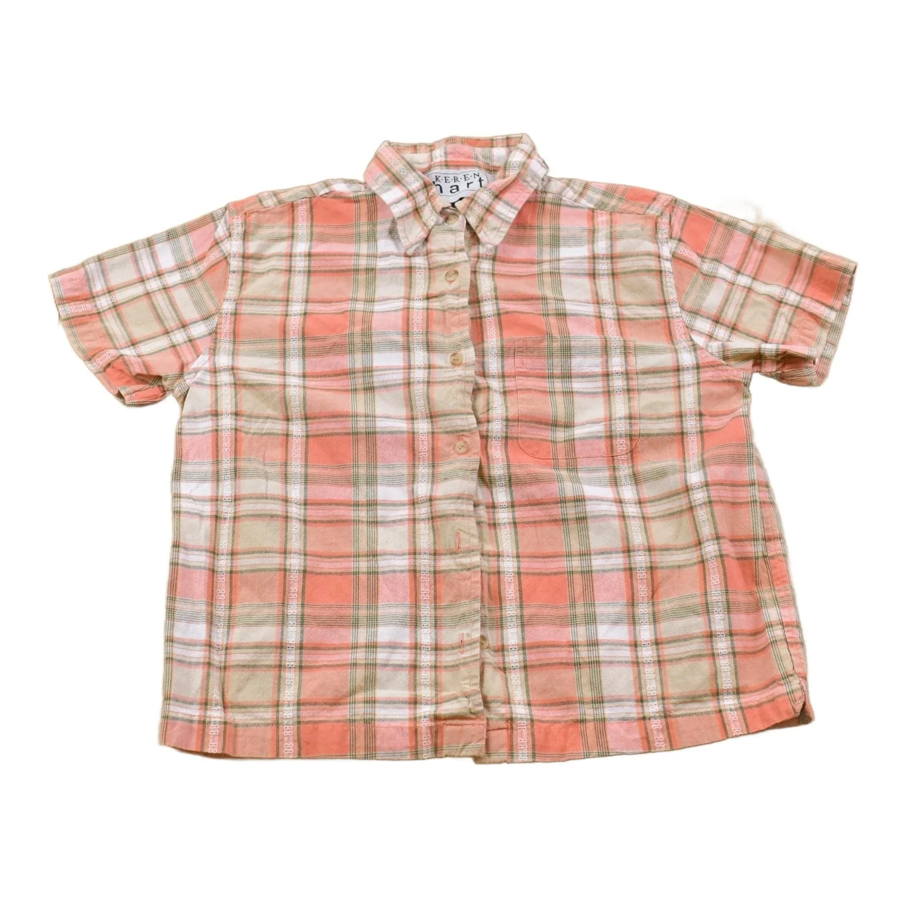 Vintage 1990s Children's Keren Hart Plaid Button Up Shirt Women's S
