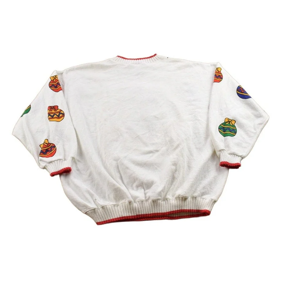 Vintage 1990s Christmas Ornament Theme Sweater Men's 2XL - Image 2