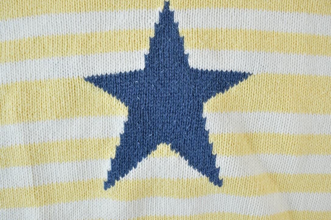 Vintage 1990s Christopher And Banks Star Knit Abstract Pattern Crewneck Sweater Men's Large - Image 3