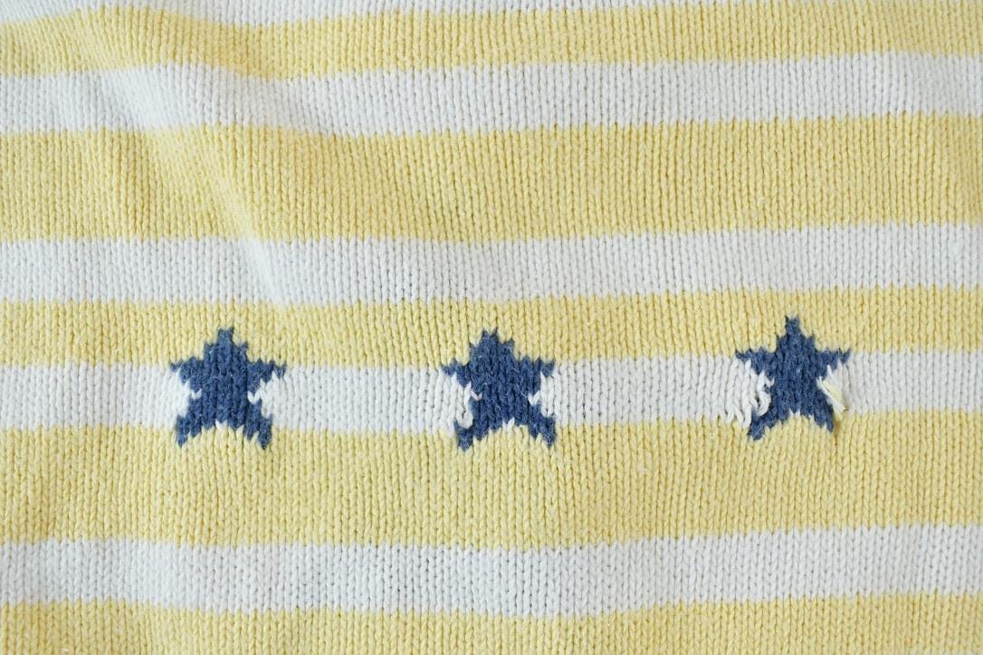 Vintage 1990s Christopher And Banks Star Knit Abstract Pattern Crewneck Sweater Men's Large - Image 4