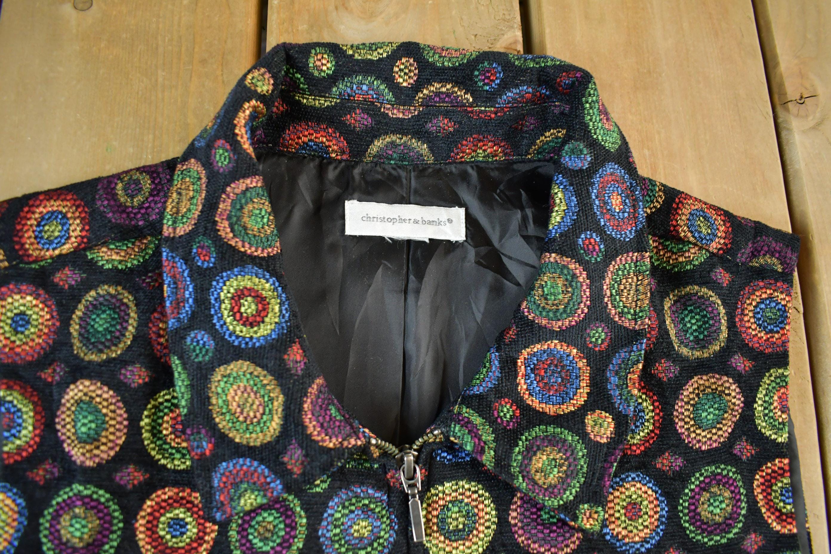 Vintage 1990s Christopher Banks All Over Print Full Zip Jacket Women's Medium - Image 4