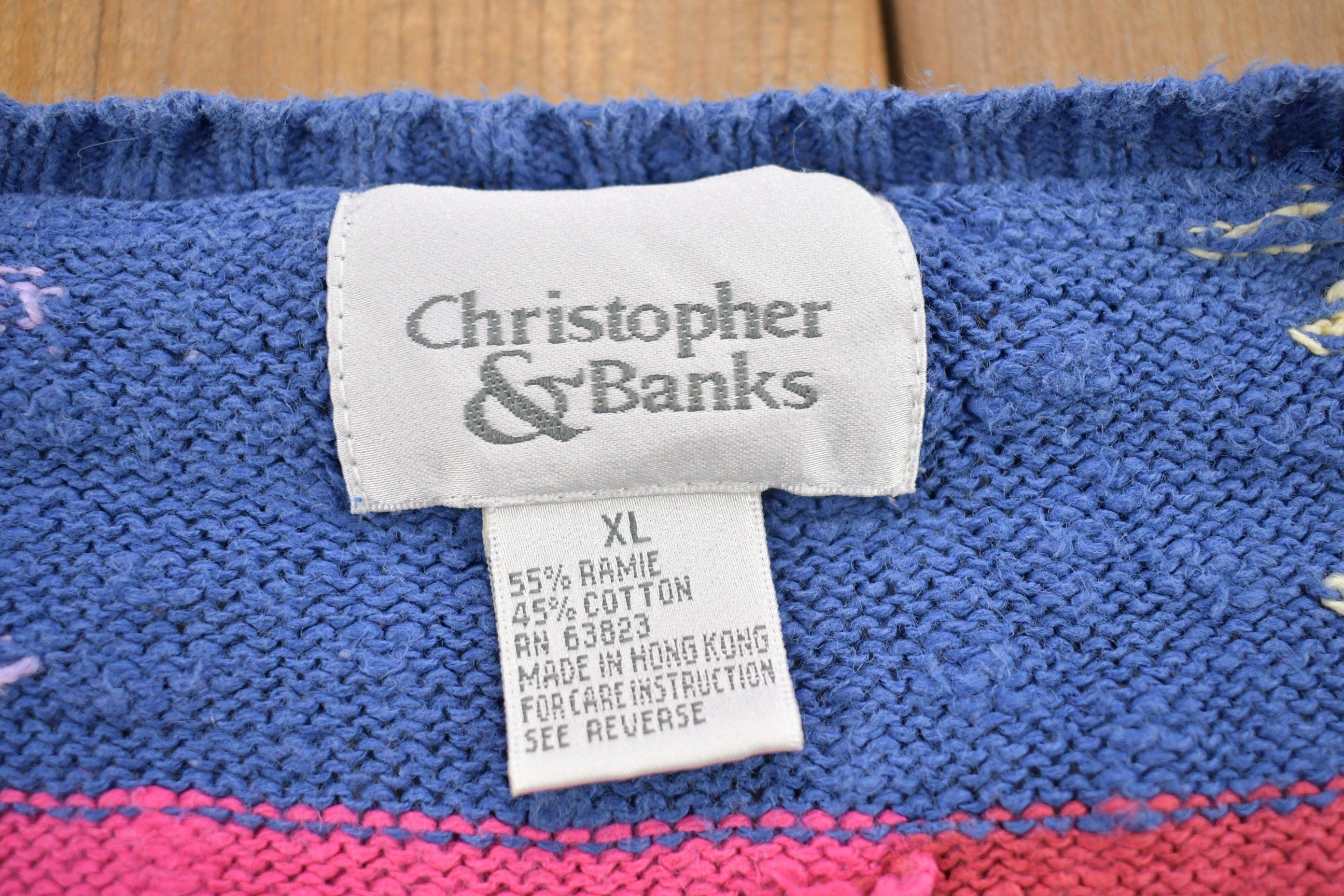 Vintage 1990s Christopher & Banks Knit Cardigan Sweater Women's M - Image 3