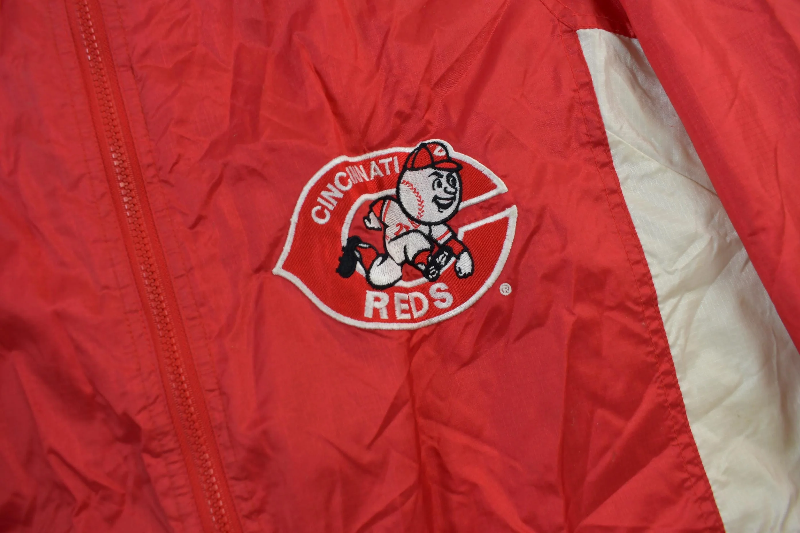 Vintage 1990s Cincinnati Reds MLB Windbreaker Jacket Men's XL - Image 3