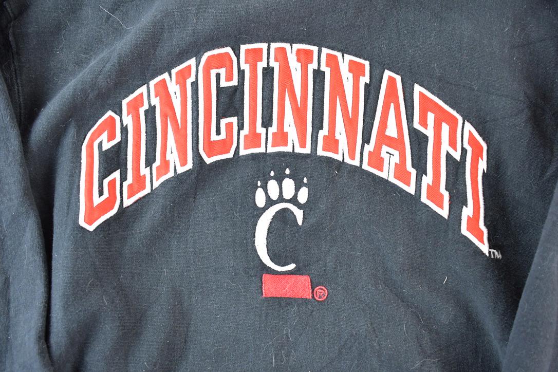 Vintage 1990s Cincinnati University Collegiate Steve And Barry's Reverse Grain Hoodie Men's Large - Image 4
