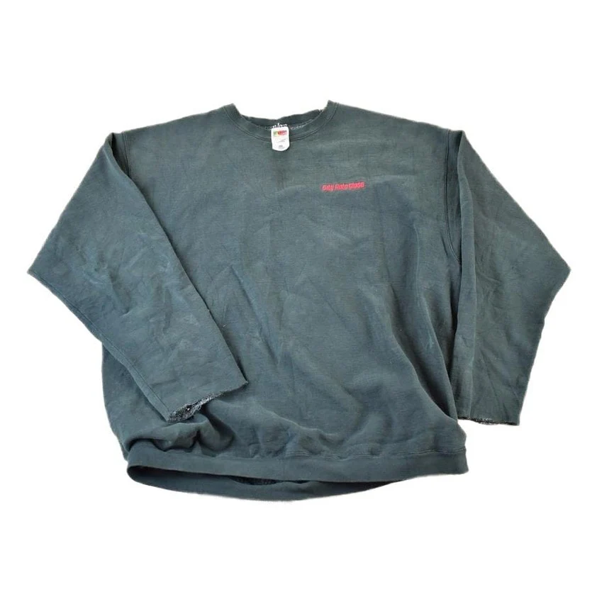 Vintage 1990s City Auto Glass Souvenir Heavyweight Crewneck Sweatshirt Made In USA Men's 2XL