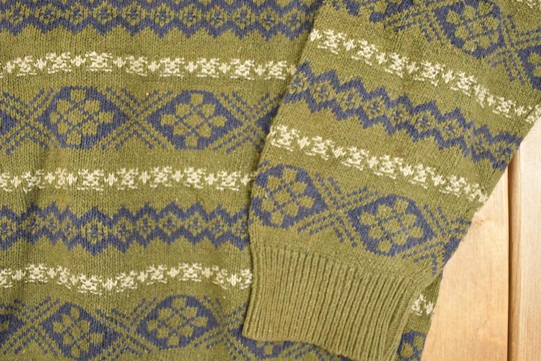 Vintage 1990s Claiborne Abstract Striped Knit Crewneck Sweater Women's XL - Image 3