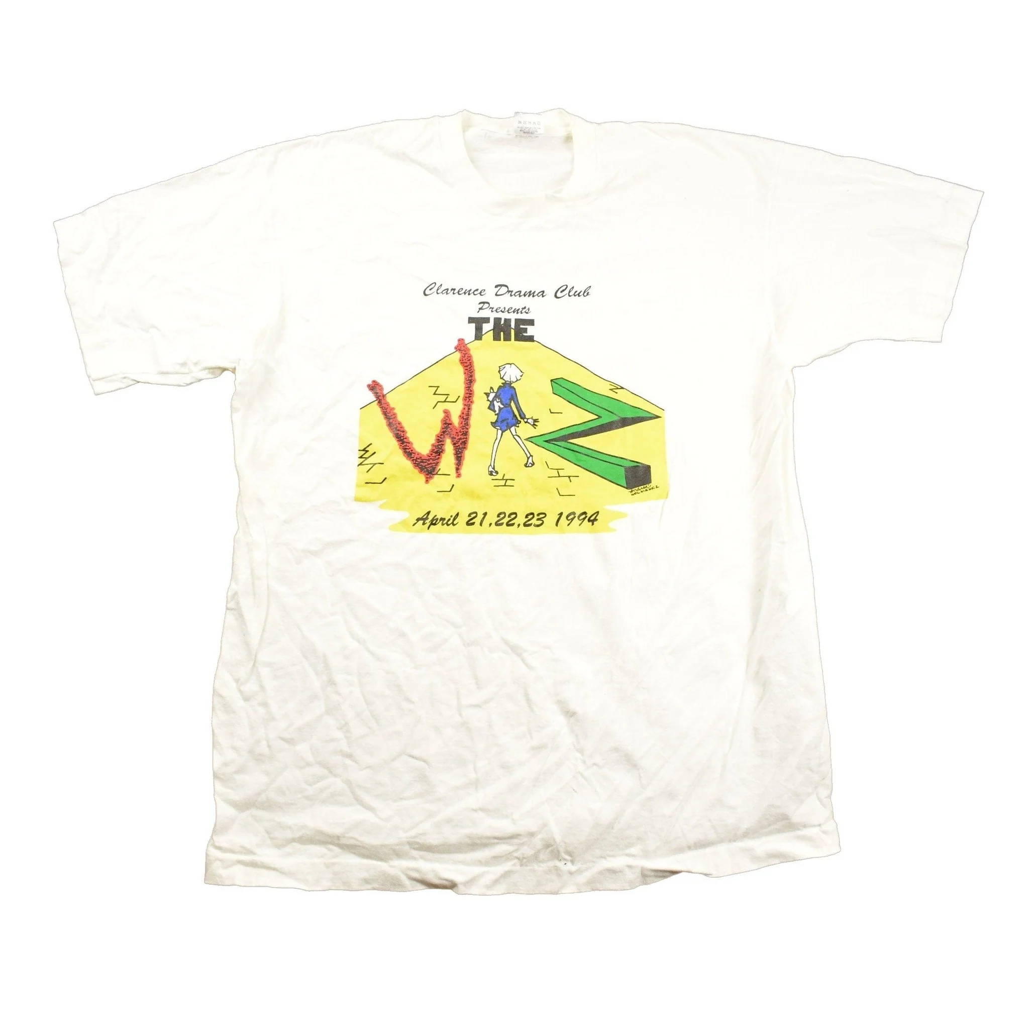 Vintage 1990s Clarence Drama Club "The Wiz" Graphic T Shirt Men's Large