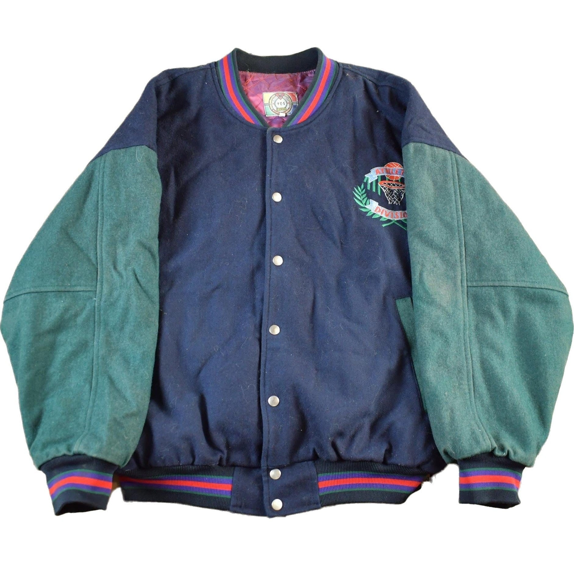 Vintage 1990s Classic Club Basketball Wool Varsity Jacket Men's Large