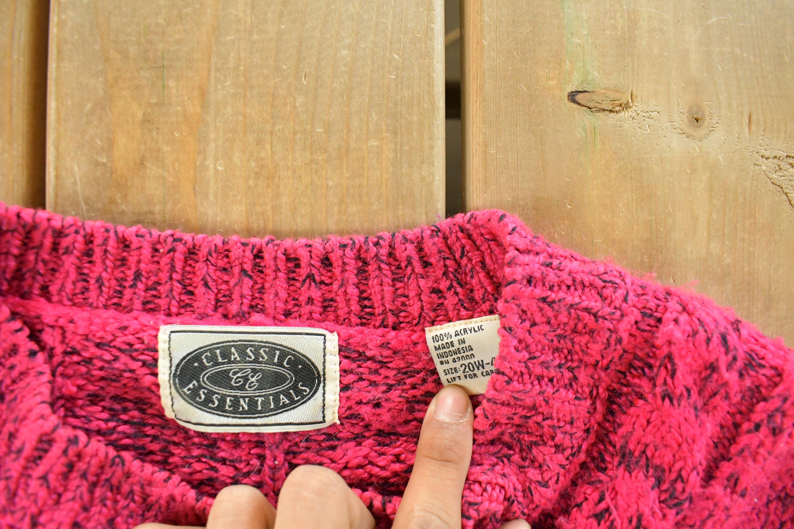 Vintage 1990s Classic Essentials Henley Knit Sweater Women's M - Image 5