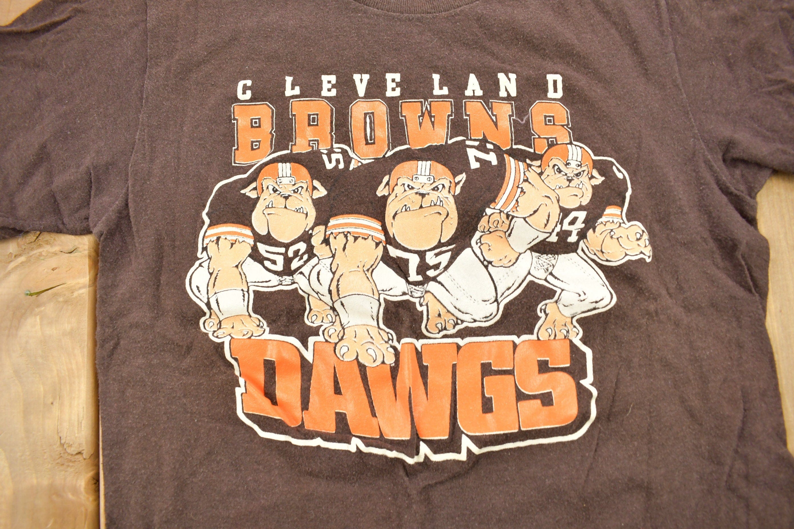 Vintage 1990s Cleveland Browns Dawgs NFL Graphic T-Shirt Youth L - Image 3
