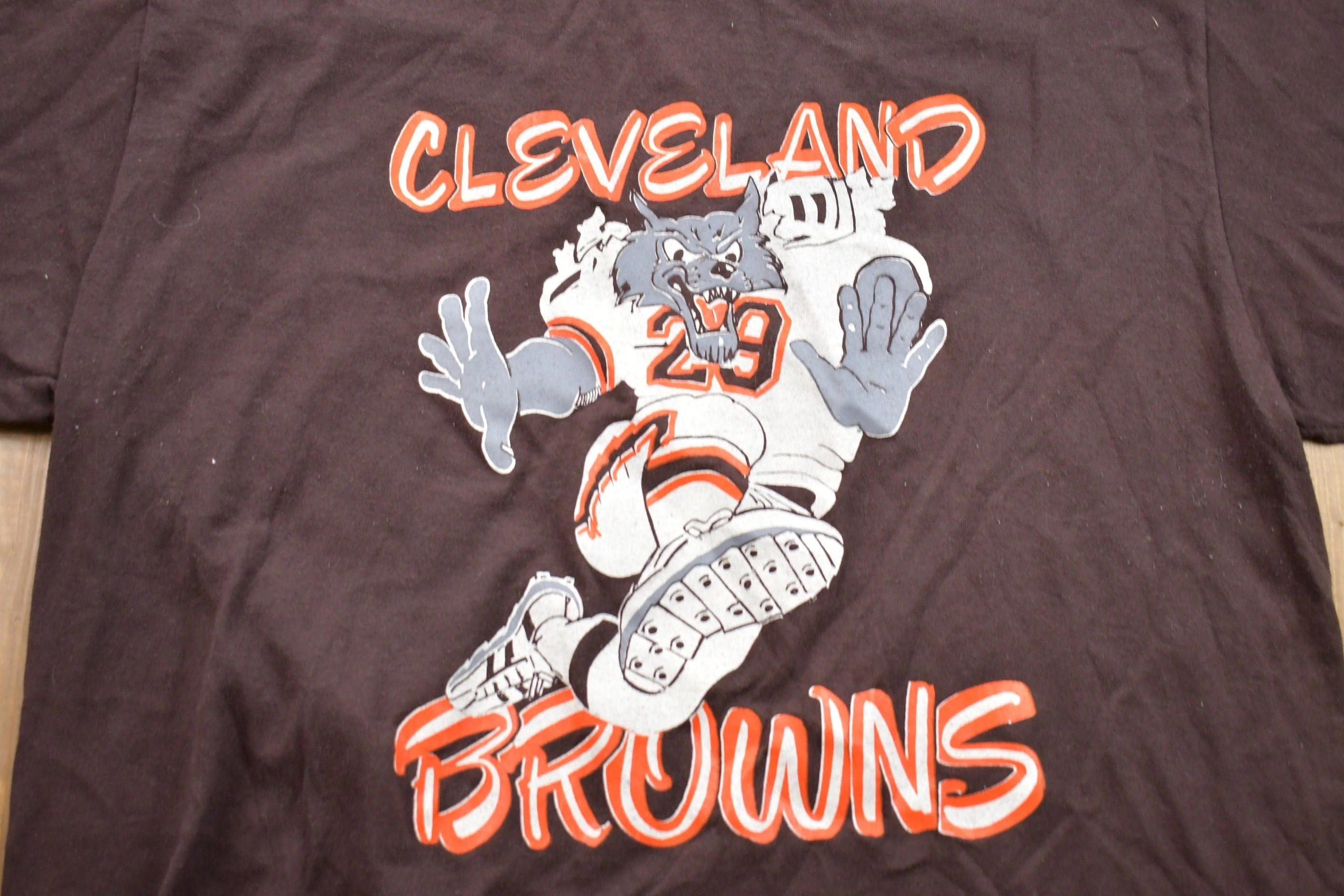 Vintage 1990s Cleveland Browns NFL Graphic T-Shirt Men's Large - Image 3