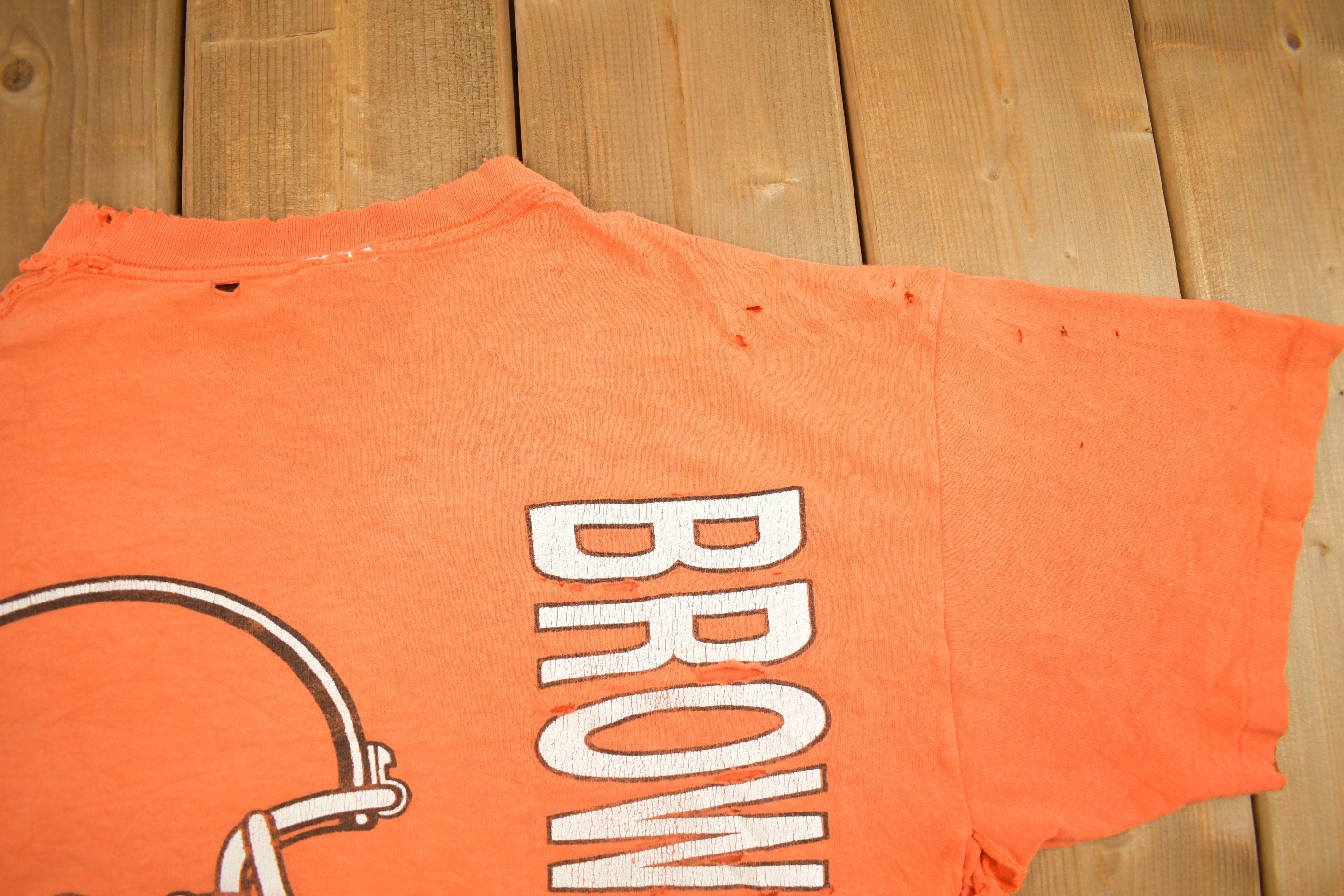 Vintage 1990s Cleveland Browns NFL Logo 7 Graphic T-Shirt Men's Large - Image 3