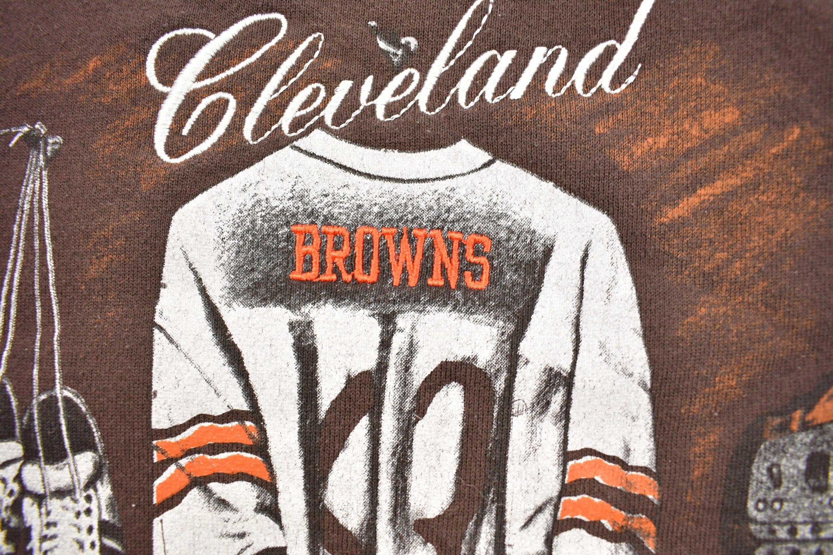 Vintage 1990S Cleveland Browns NFL Nutmeg Locker Room Crewneck Sweatshirt - Image 4