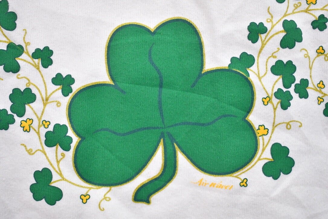 Vintage 1990s Clover Theme Crewneck Sweatshirt Men's Small - Image 4