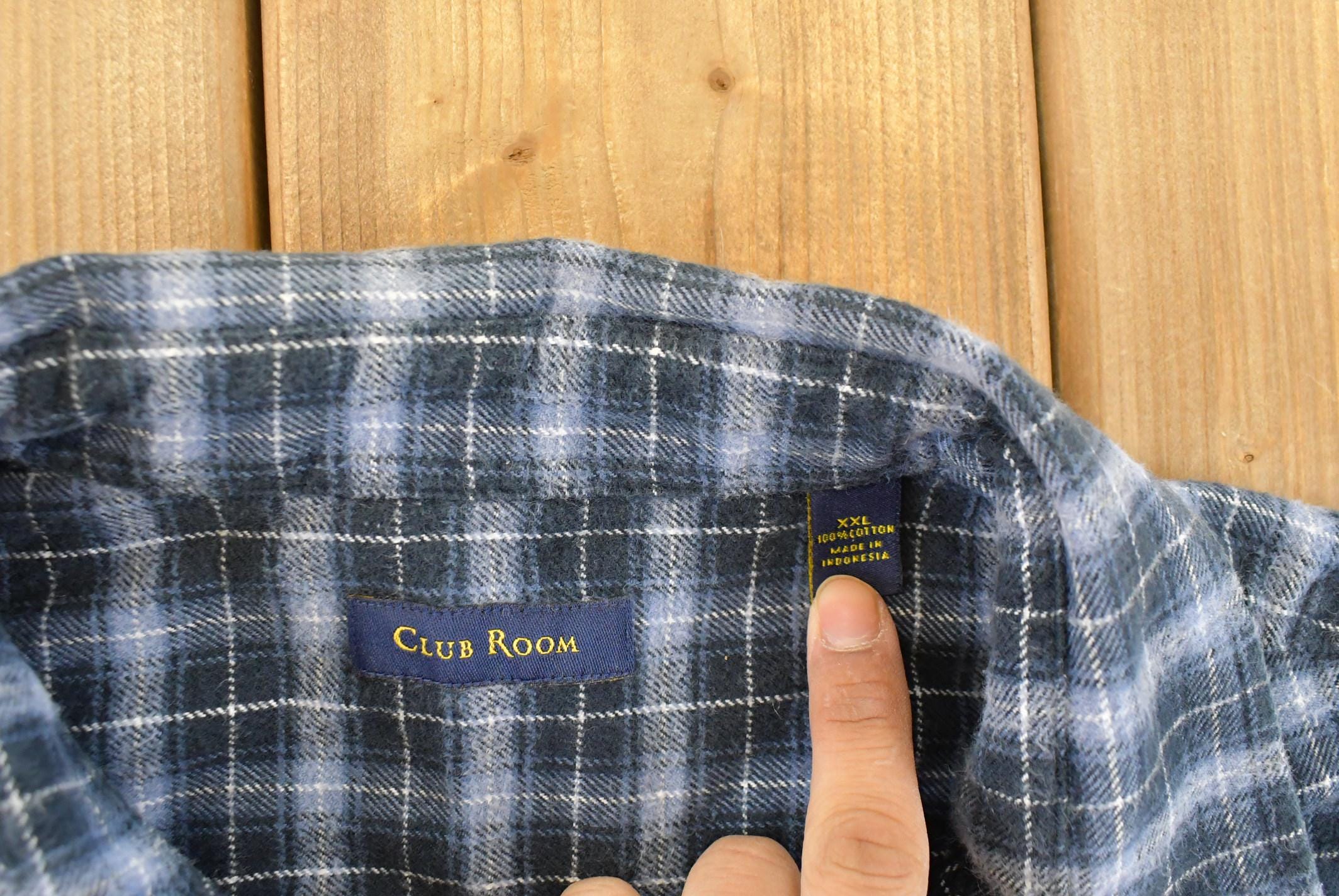 Vintage 1990s Club Room Plaid Flannel Shirt Men's 2XL - Image 7