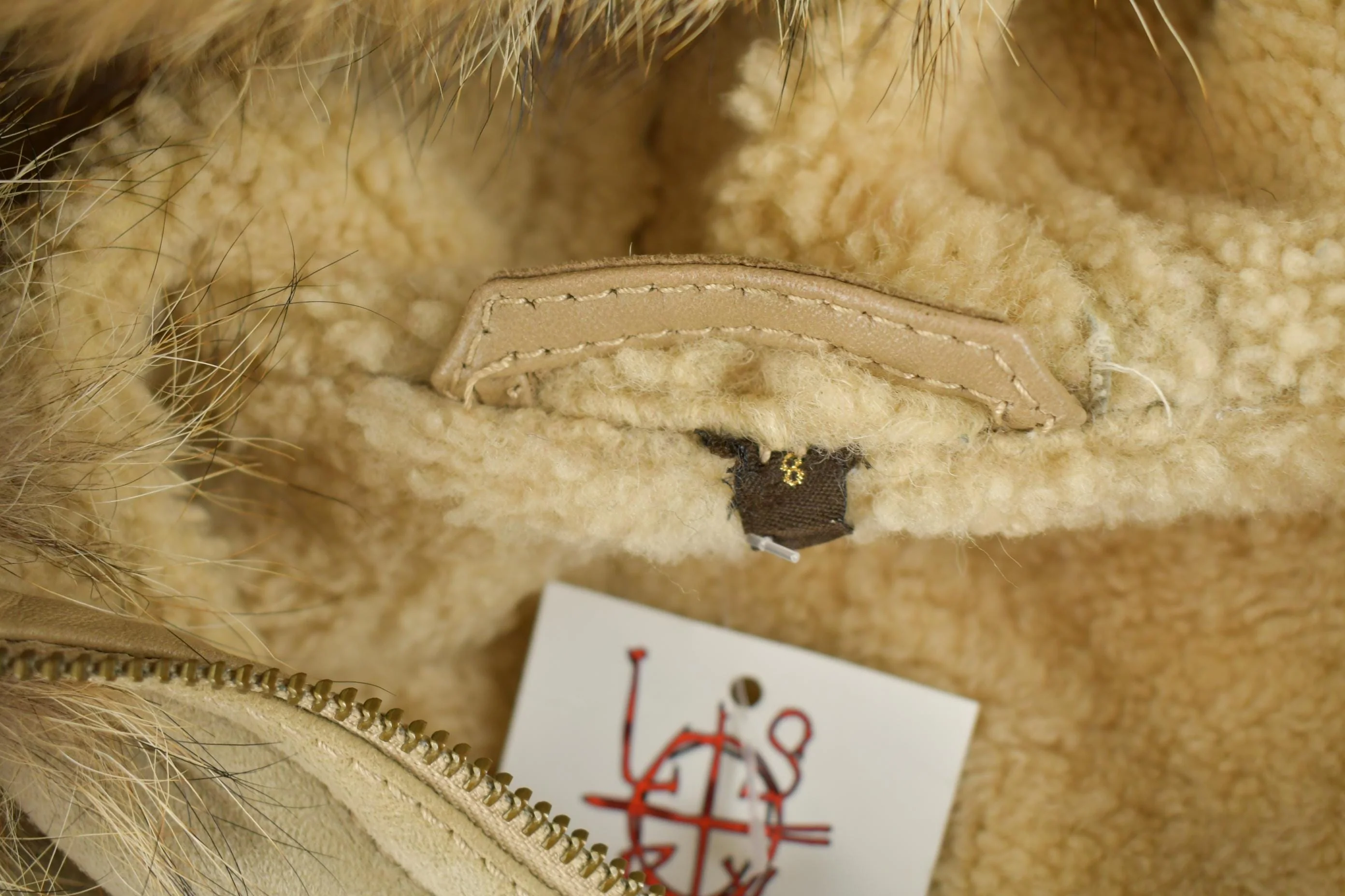Vintage 1990s Coach Authentic Leather Full Length Shearling Jacket With Fur Hood Size 8 - Image 6