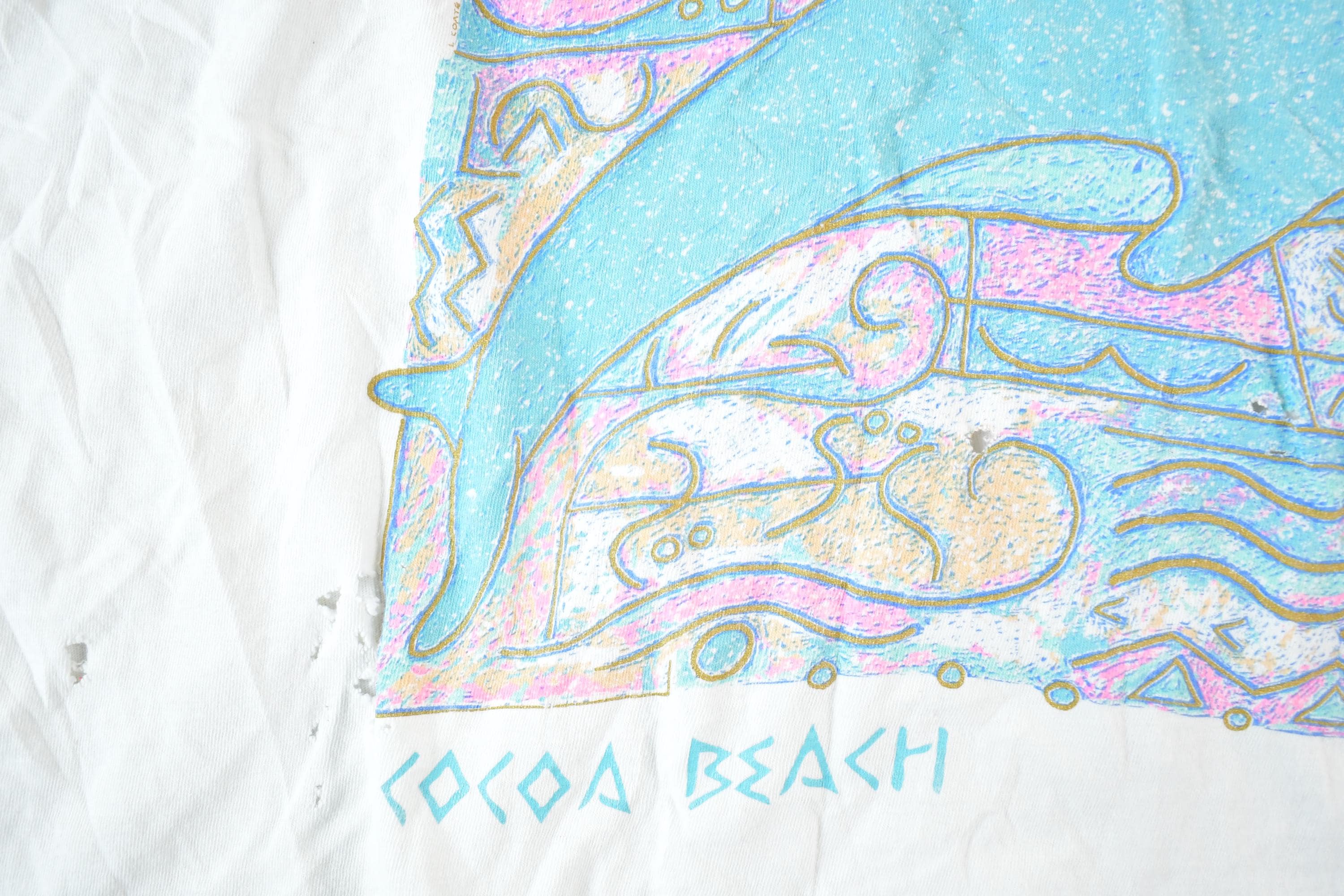 Vintage 1990s Cocoa Beach Dolphins Souvenir Tank Top Mens M - Image 3