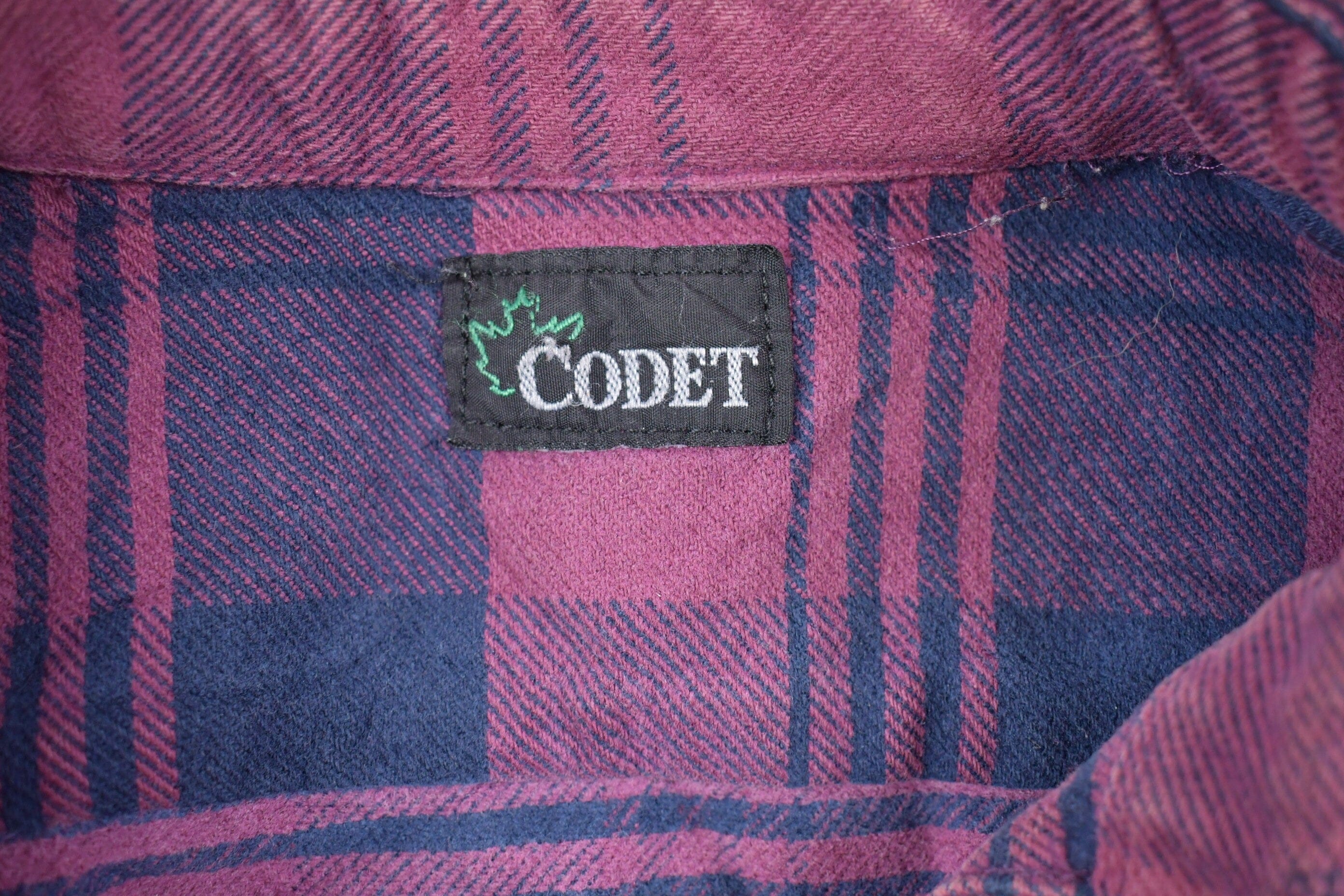 Vintage 1990s Codet Plaid Button Up Shirt Men's XL - Image 4