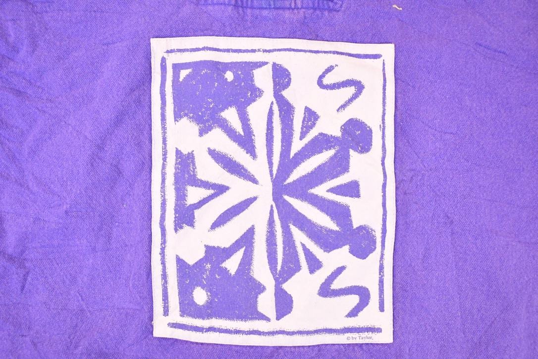 Vintage 1990s Coldwater Creek Large Snowflake Graphic Print Quarter Zip Sweatshirt Men's L - Image 3