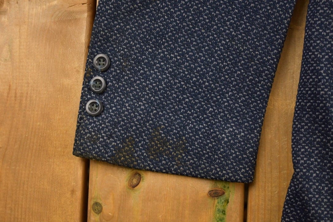 Vintage 1990s College Town Boston Blue Button Up Blazer Jacket Men's Large - Image 5