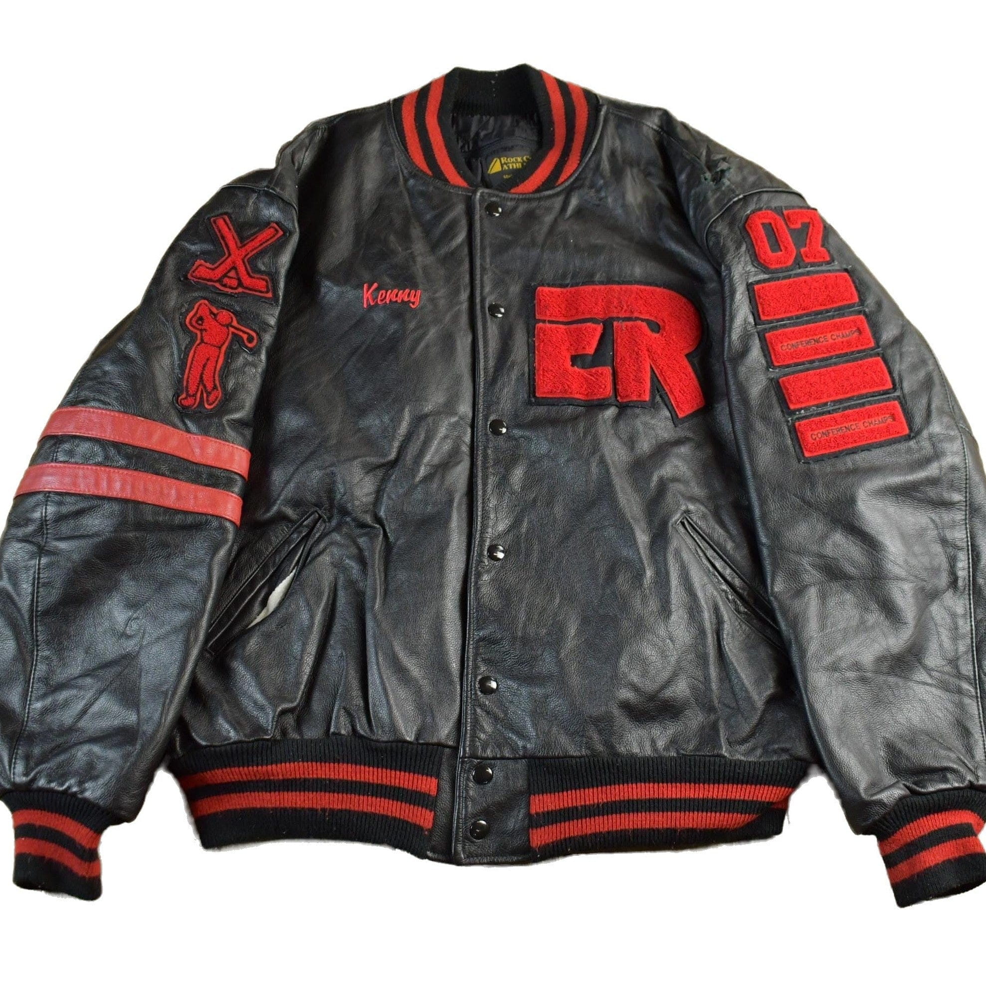 Vintage 1990s Collegiate Leather Varsity Jacket Men's 2XL