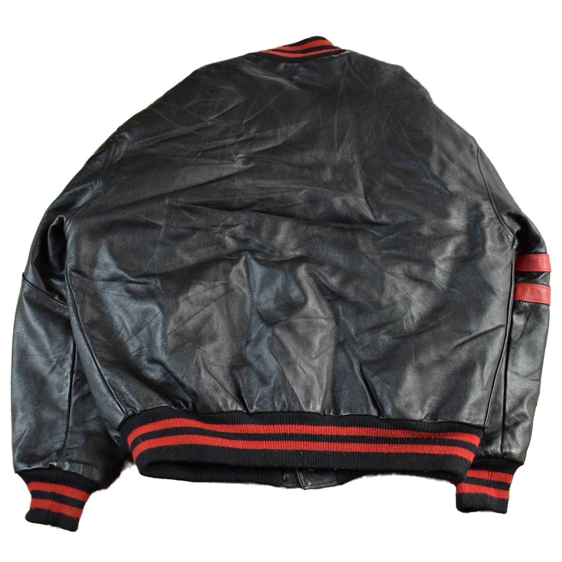 Vintage 1990s Collegiate Leather Varsity Jacket Men's 2XL - Image 2