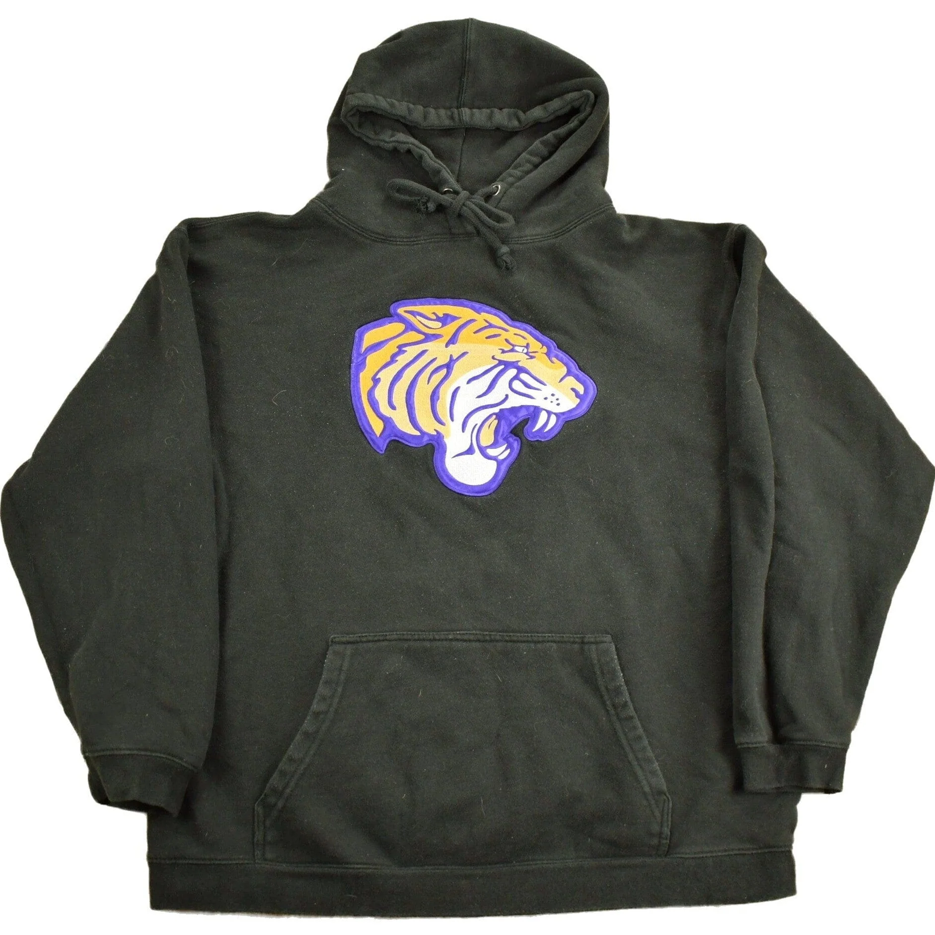 Vintage 1990s Collegiate Tigers Black Hoodie Men's Large