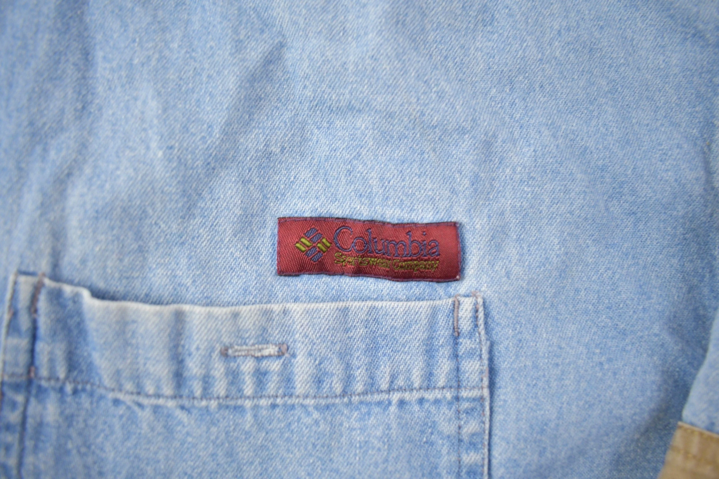 Vintage 1990s Columbia Denim Button Up Shirt Men's 2XL - Image 3