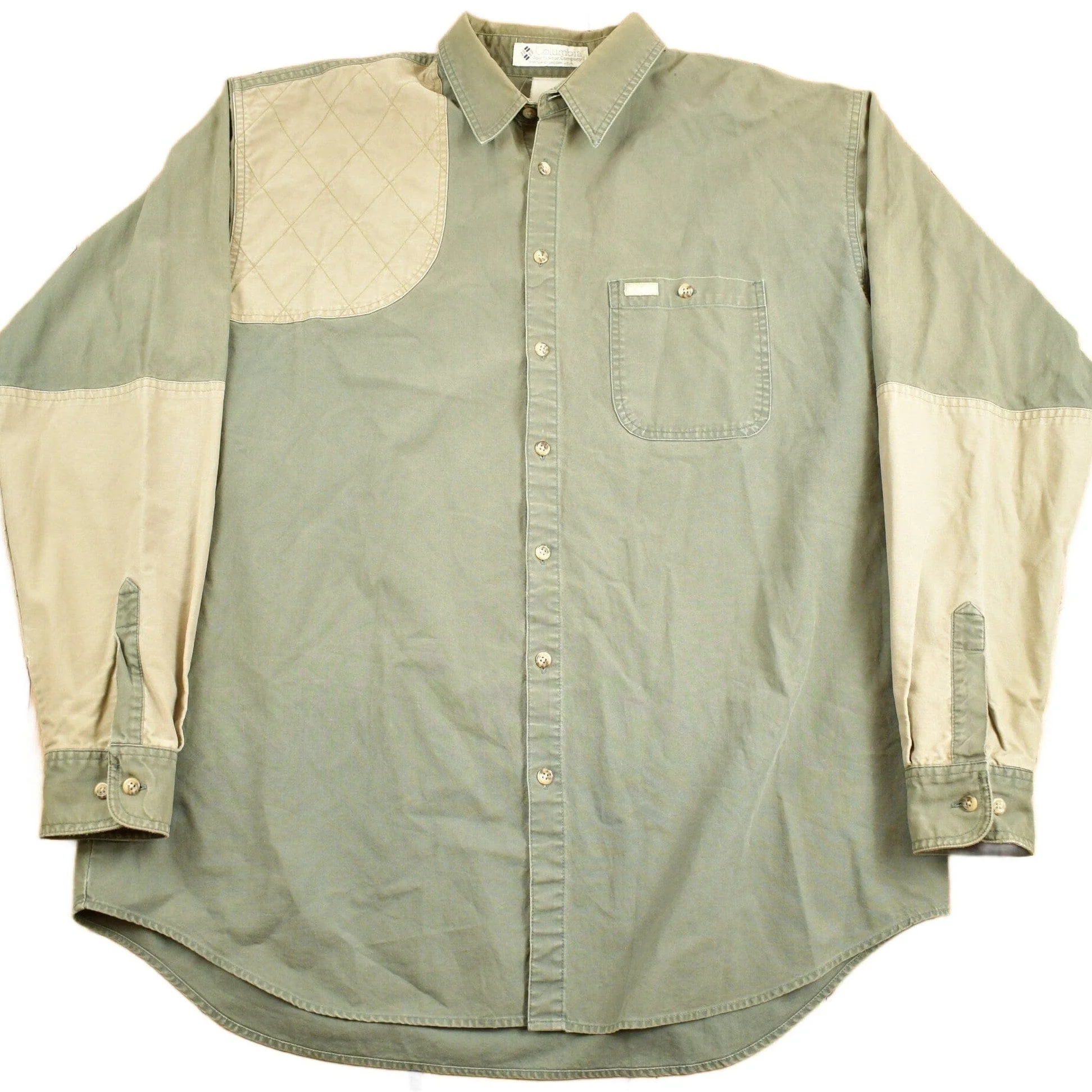 Vintage 1990s Columbia Green Button Up Shirt Men's XL