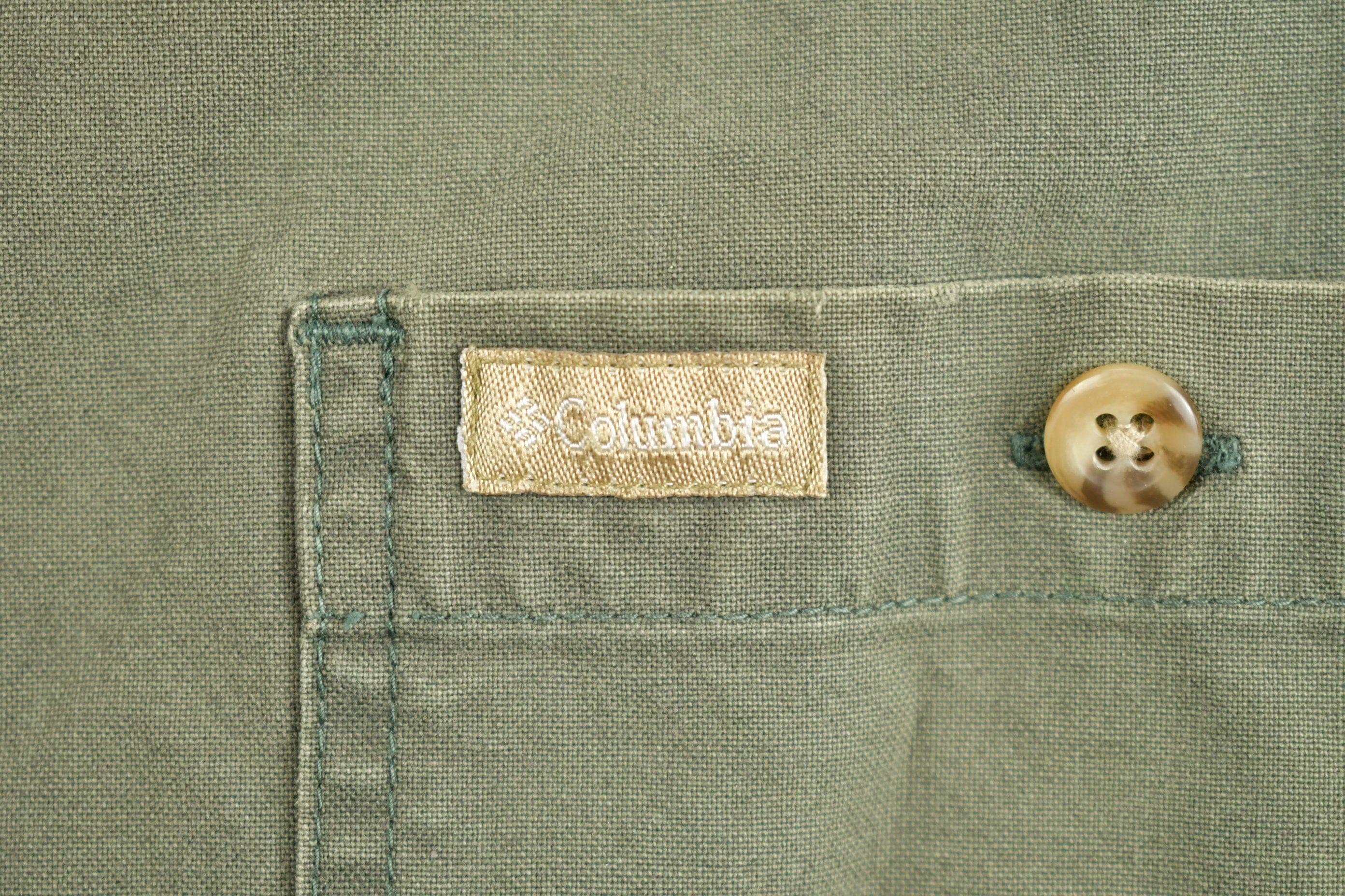 Vintage 1990s Columbia Green Button Up Shirt Men's XL - Image 4