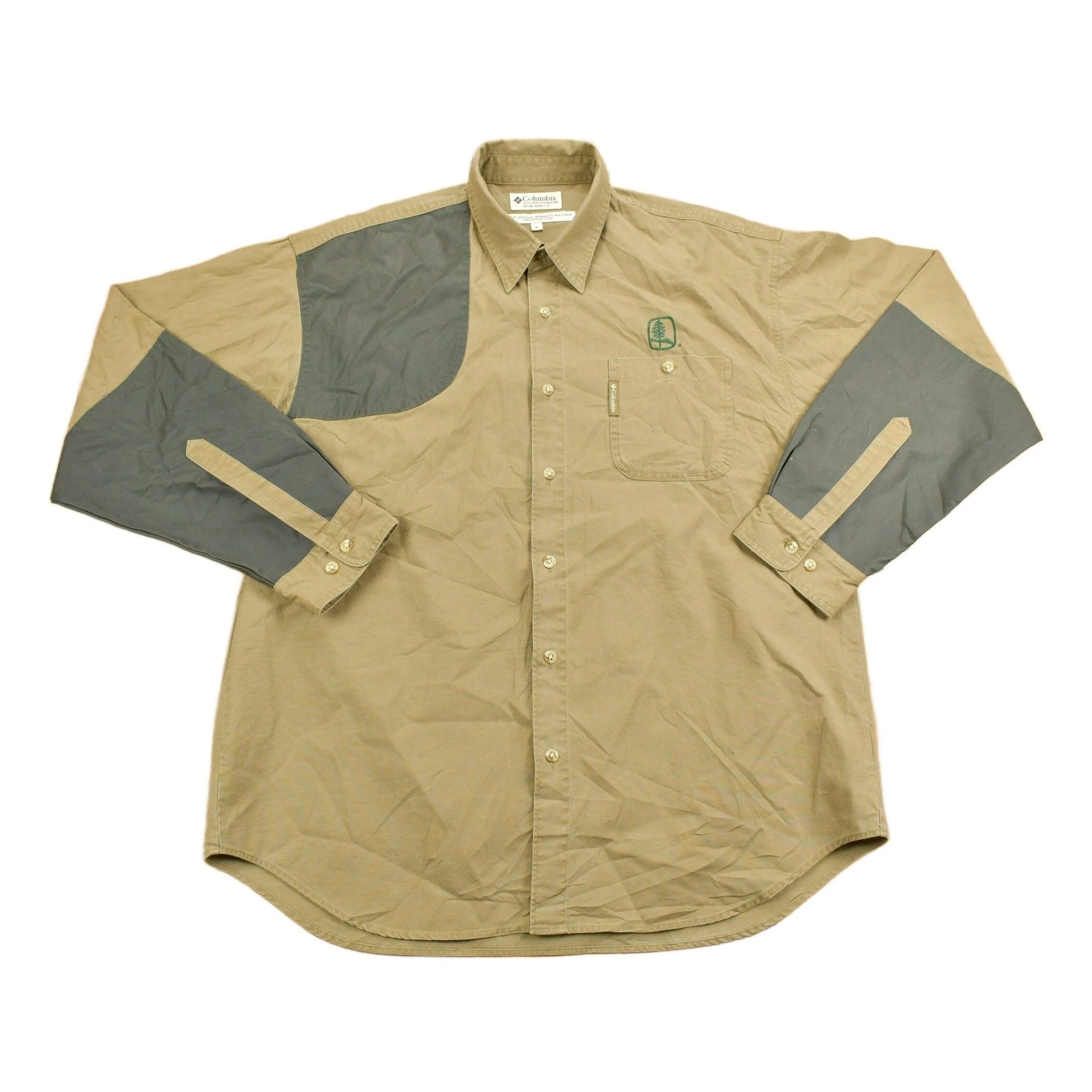 Vintage 1990s Columbia Green Khaki Button Up Shirt Men's XL