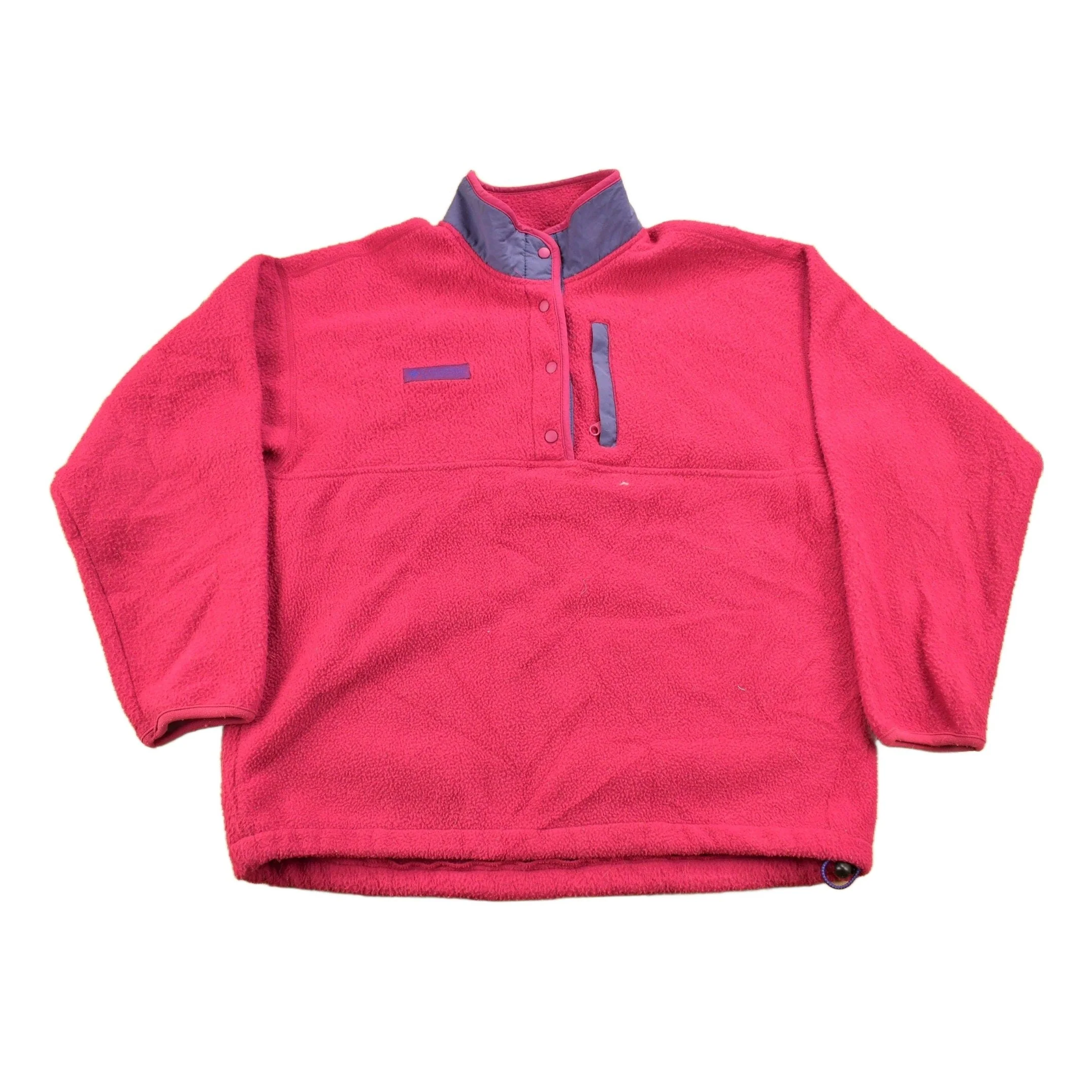 Vintage 1990s Columbia Pink T Snap Fleece Sweatshirt