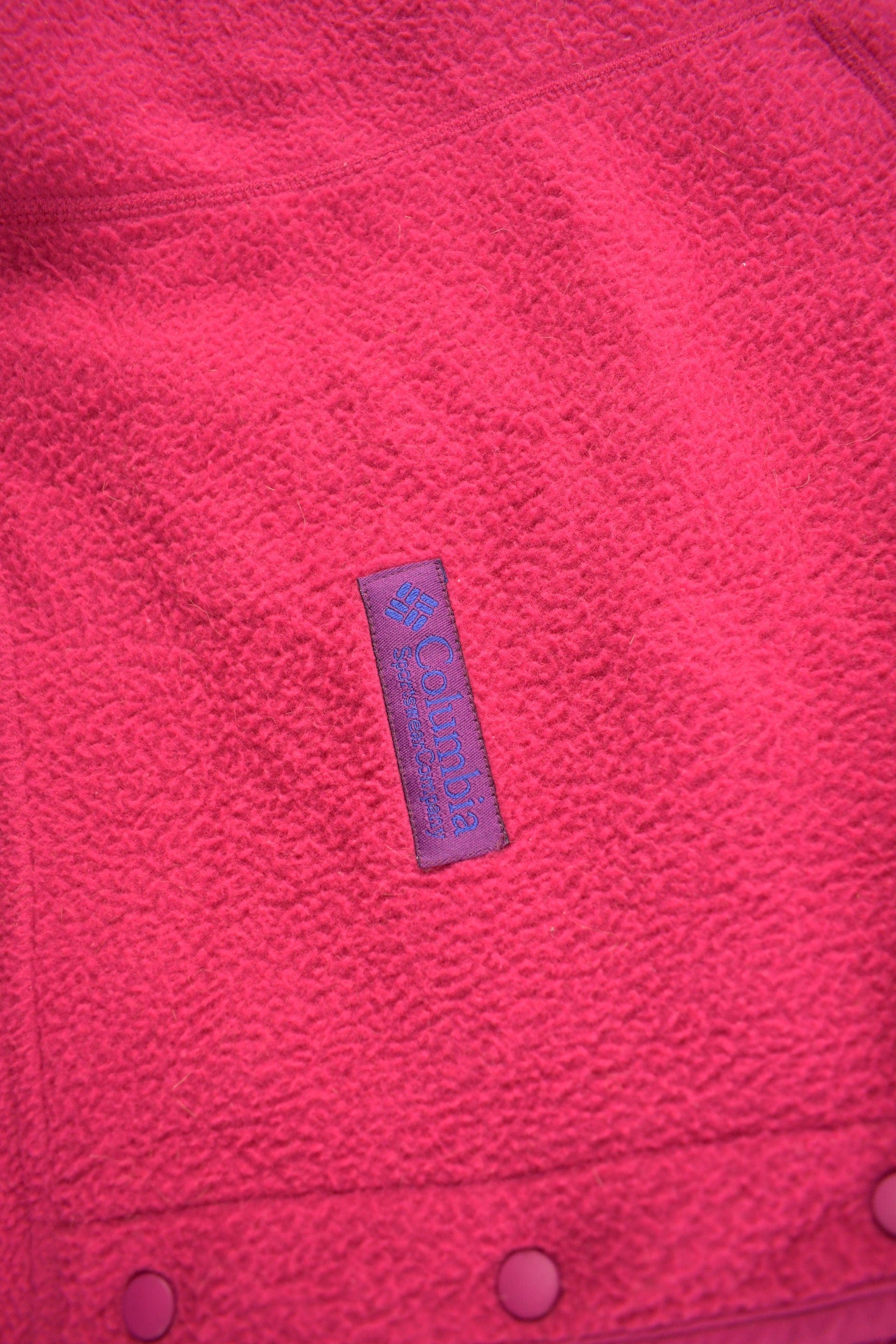Vintage 1990s Columbia Pink T Snap Fleece Sweatshirt - Image 5