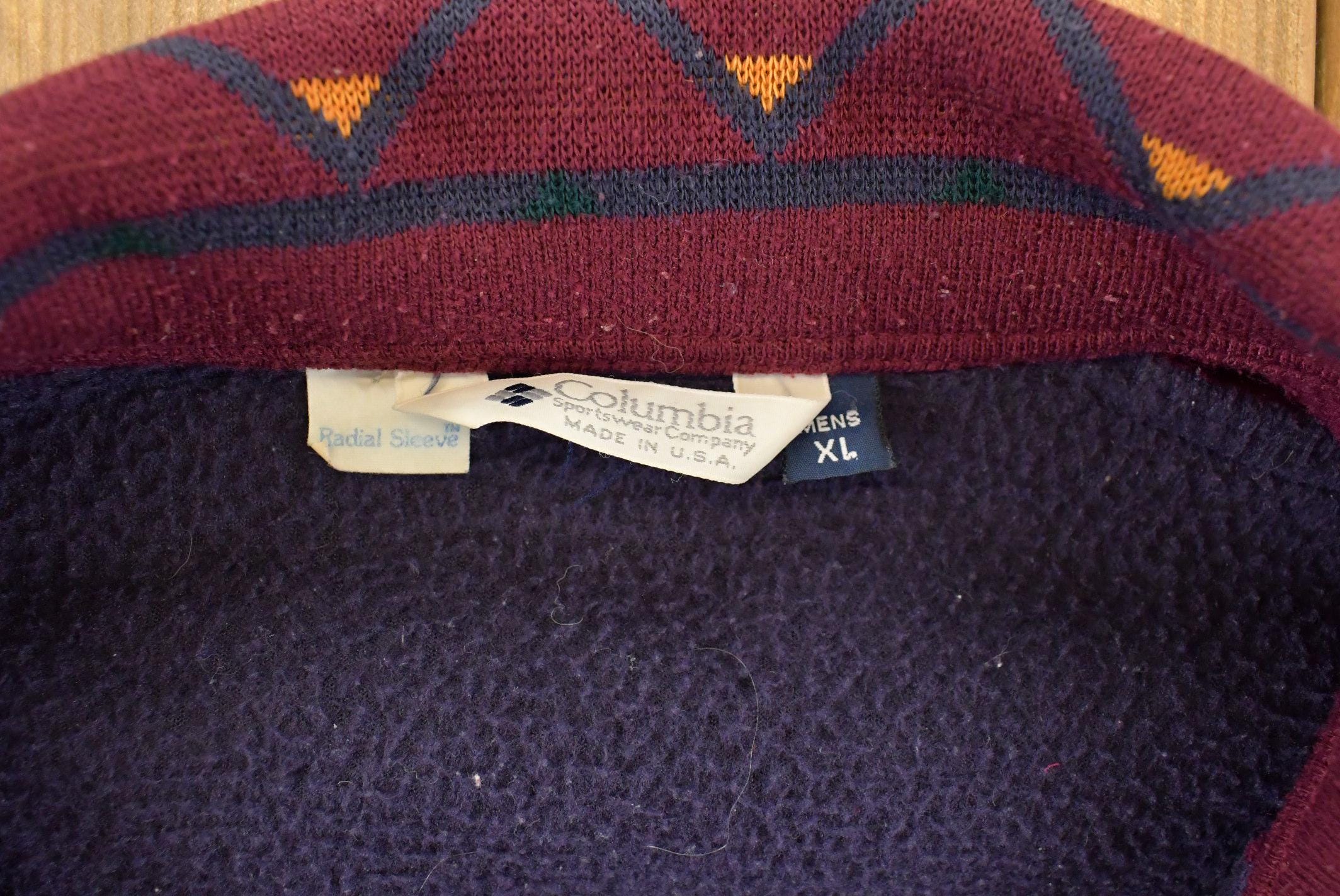 Vintage 1990s Columbia Sportswear Abstract Collar Fleece Sweater Men's XL - Image 4