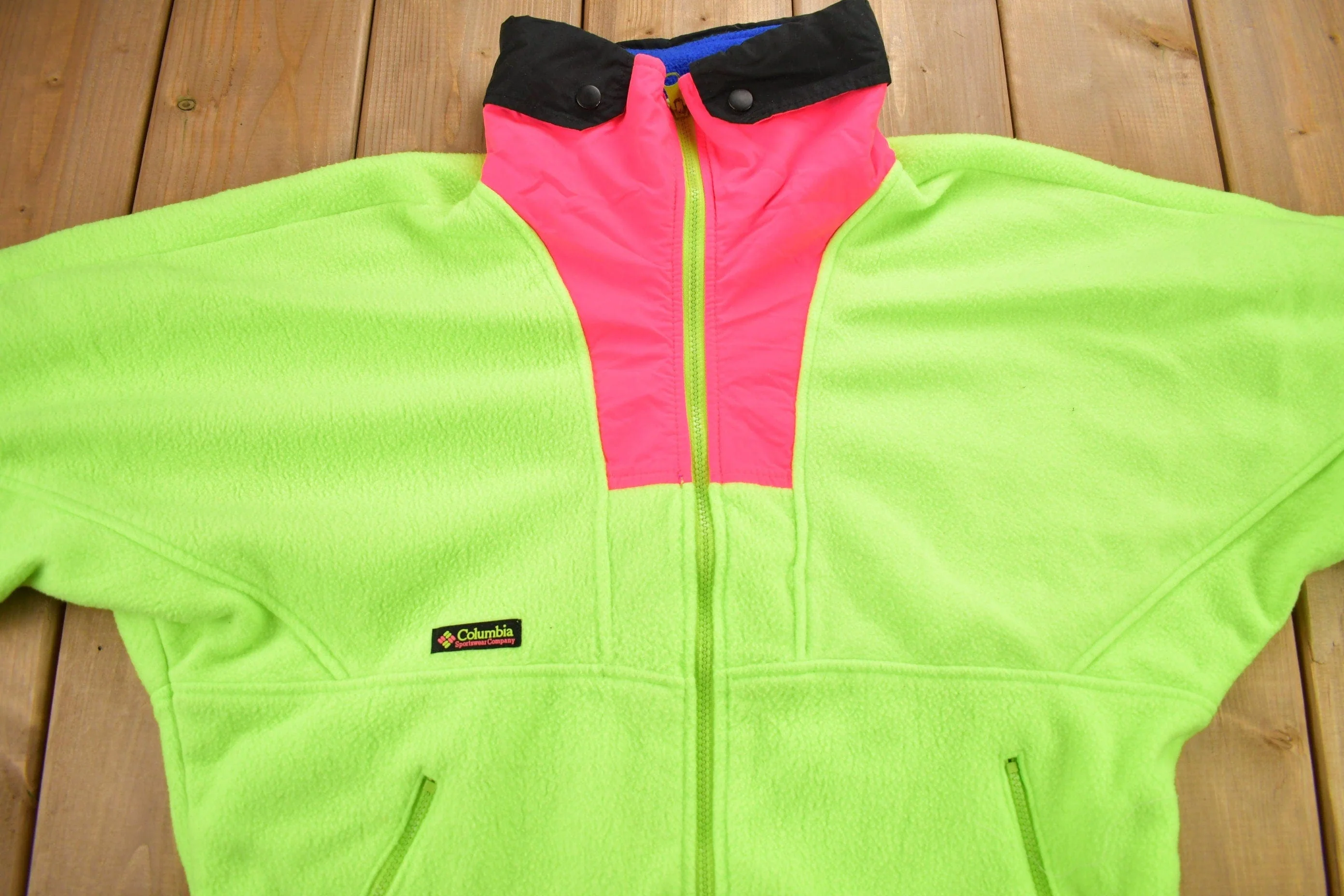 Vintage 1990s Columbia Sportswear Full Zip Fleece Sweater Men's Medium - Image 3