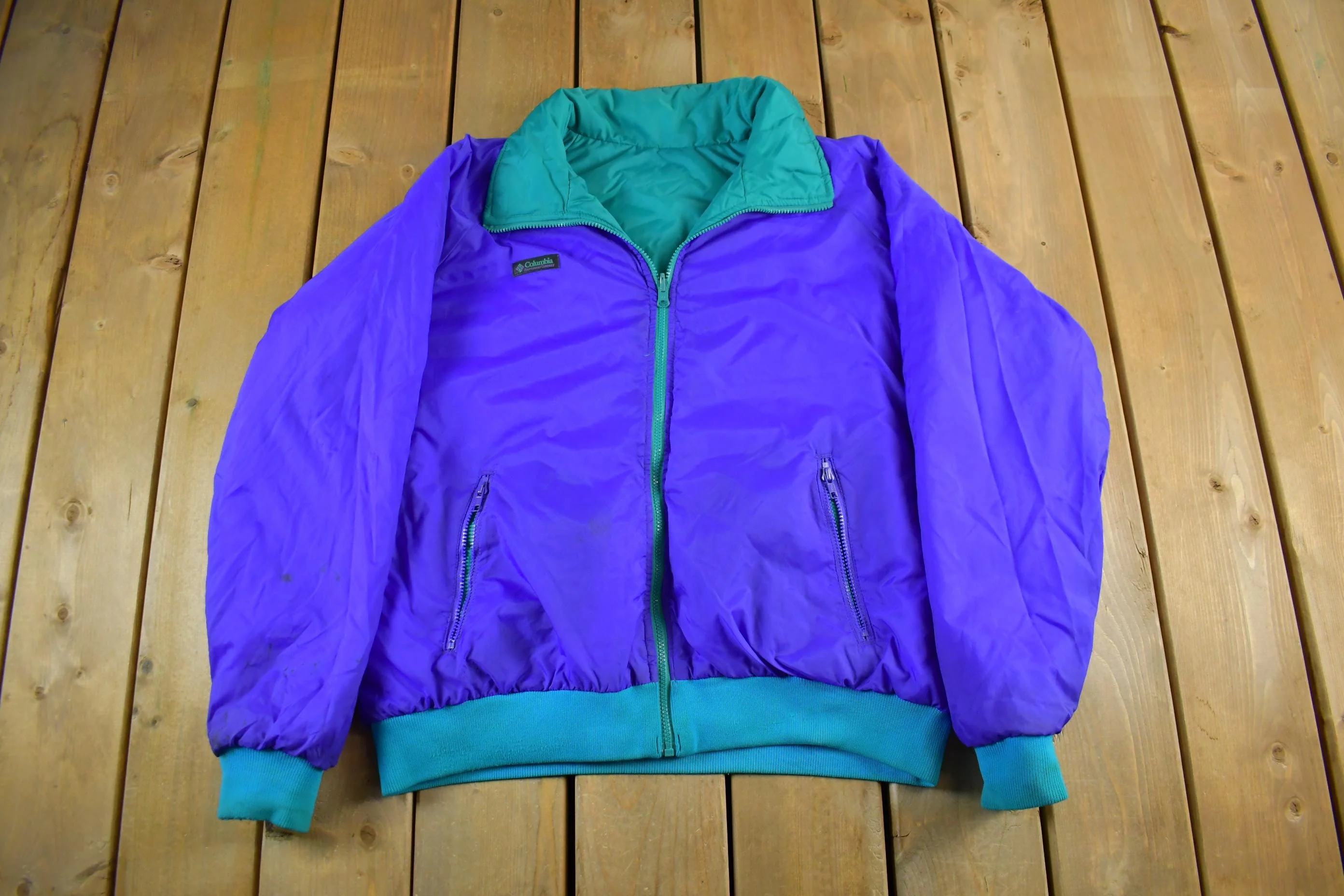 Vintage 1990s Columbia Sportswear Reversible Puffer Jacket Men's XL - Image 3
