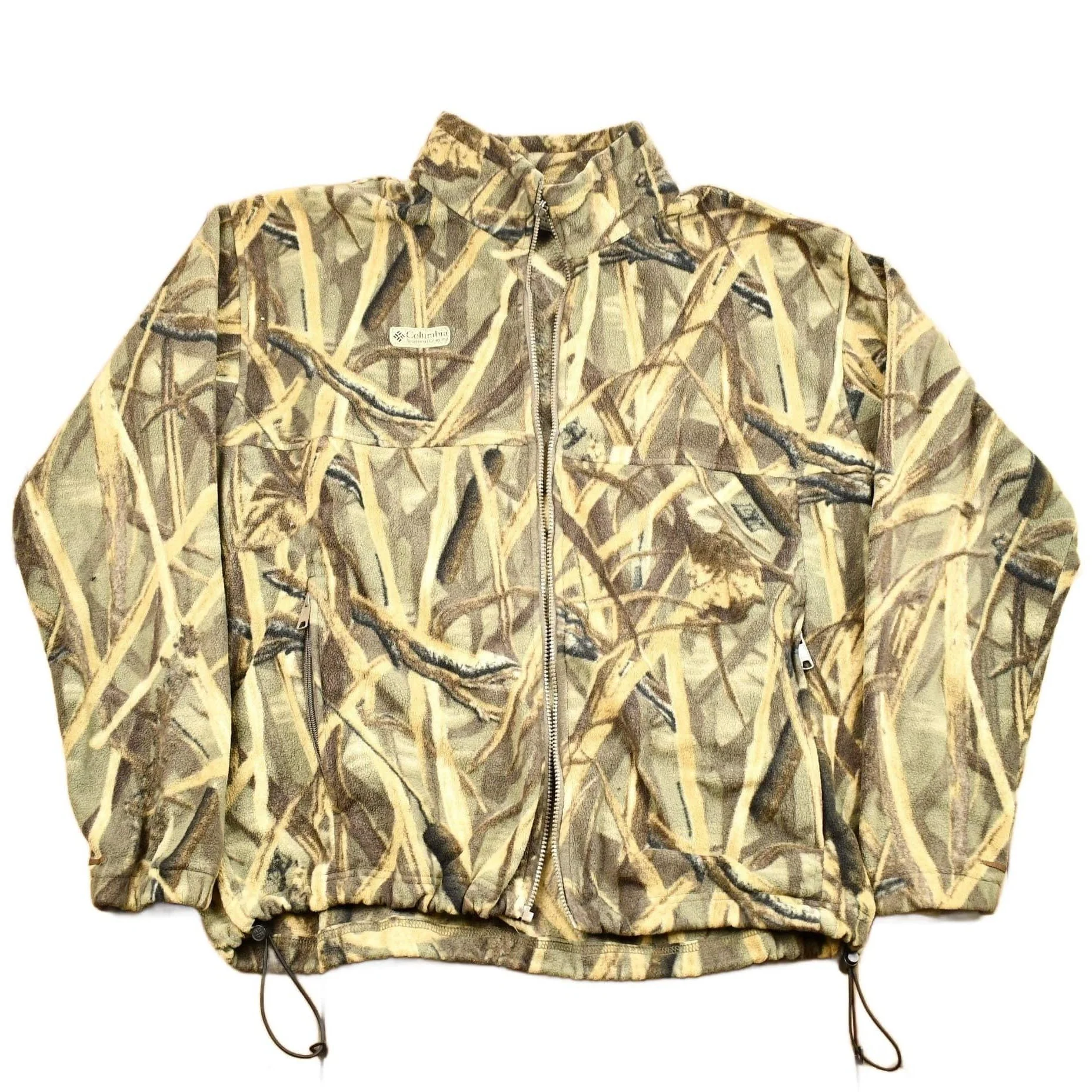 Vintage 1990s Columbia Sportswear Tree Camo Fleece Sweater Men's 2XL