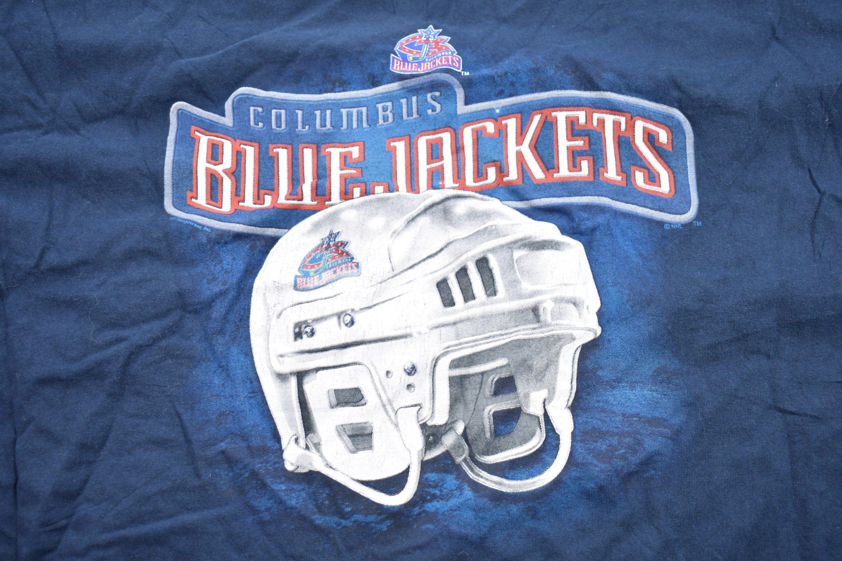 Vintage 1990s Columbus Blue Jackets NHL Graphic T-Shirt Men's XL - Image 3
