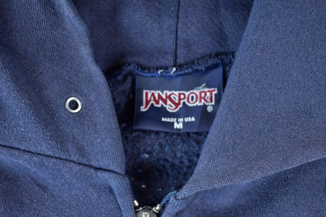 Vintage 1990s Connecticut College Jansport Collegiate Zip Up Hoodie Men's Medium - Image 3