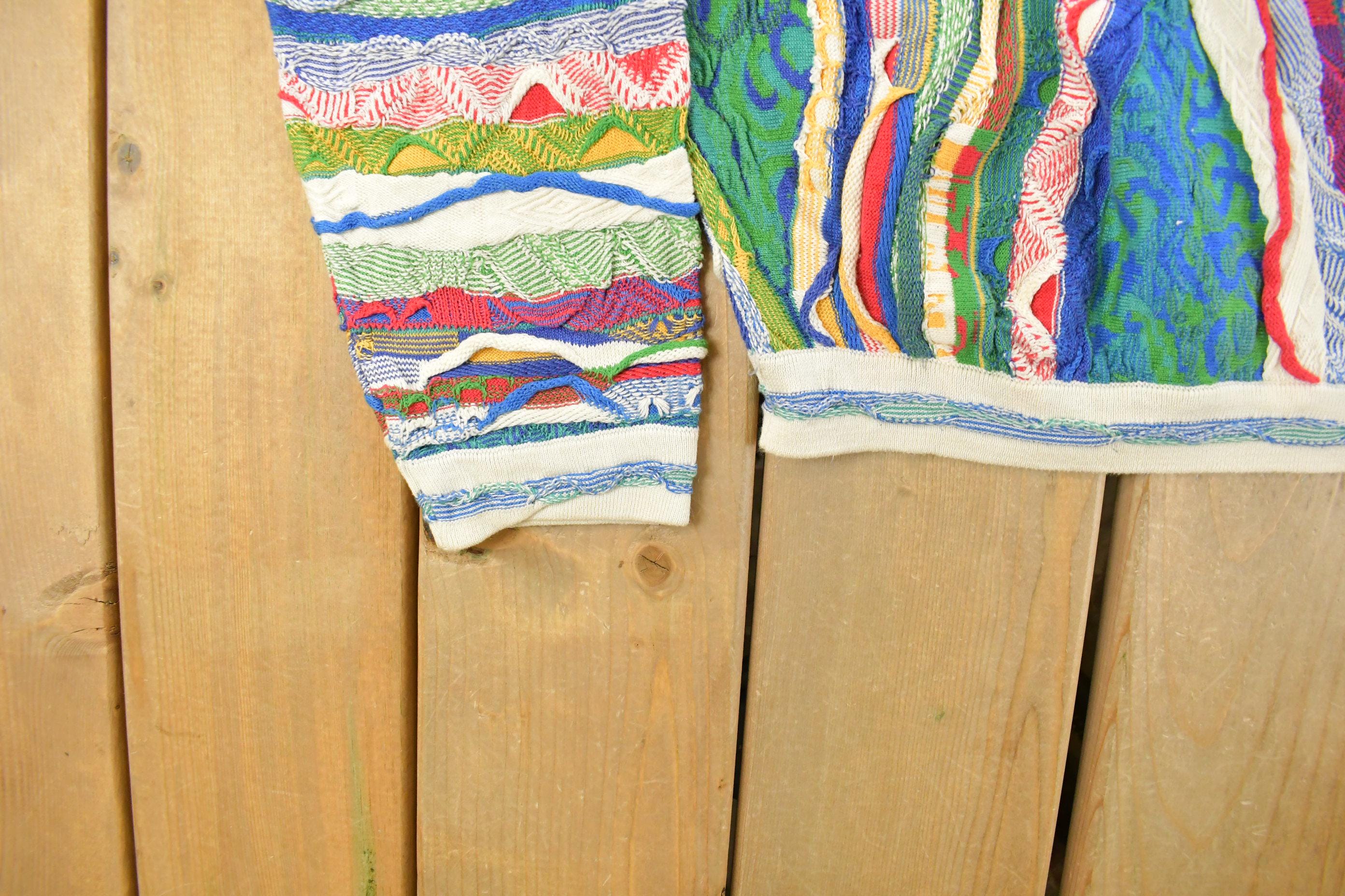 Vintage 1990s Coogi 3D Knit Abstract Crewneck Sweater Men's 2XL - Image 3