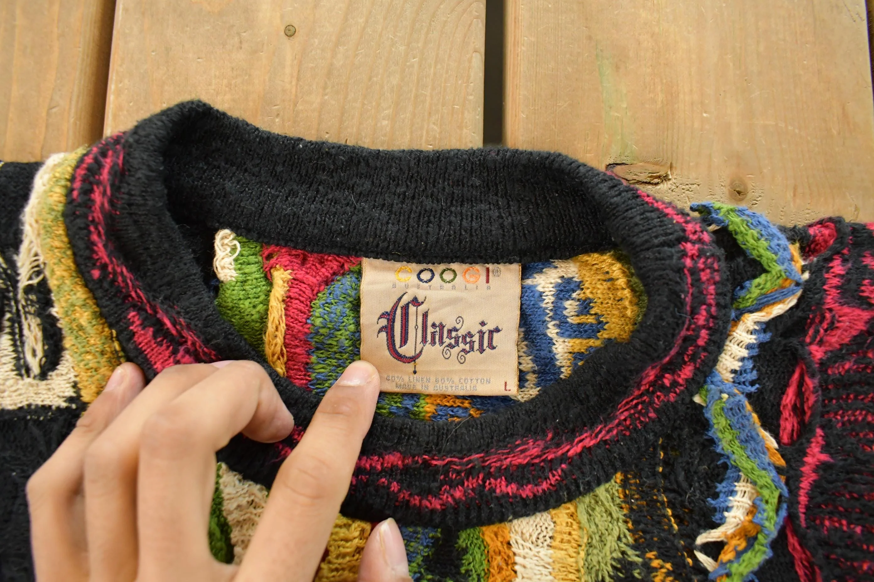 Vintage 1990s Coogi 3D Knit Abstract Crewneck Sweater Men's Large - Image 5