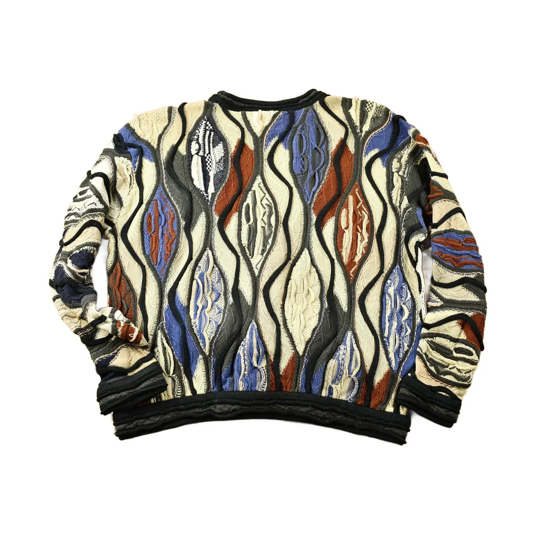 Vintage 1990s Coogi Australia 3D Cable Knit Crewneck Sweater Men's Medium - Image 2