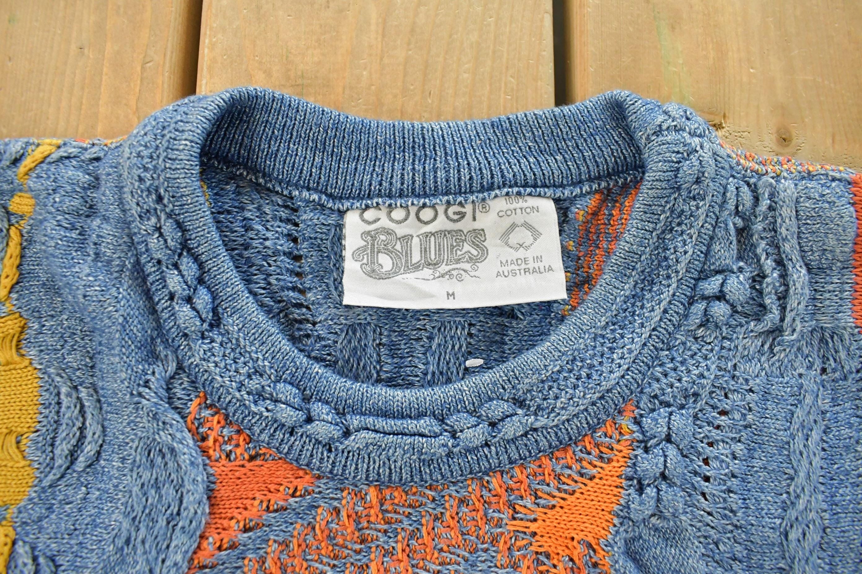 Vintage 1990s Coogi Blues 3D Abstract Knit Sweater Men's Medium - Image 4