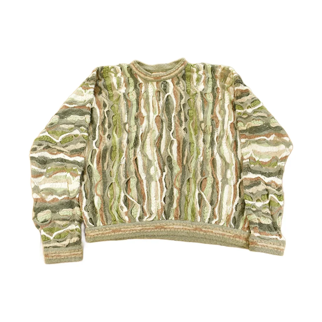 Vintage 1990s Coogi Classic 3D Knit Abstract Crewneck Sweater Men's XL