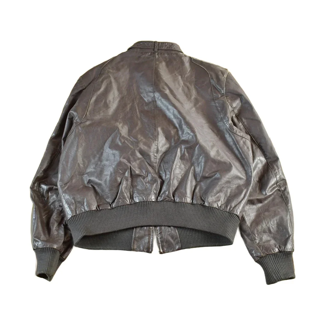 Vintage 1990s Cooper Leather Moto Cafe Biker Jacket Men's Medium - Image 2
