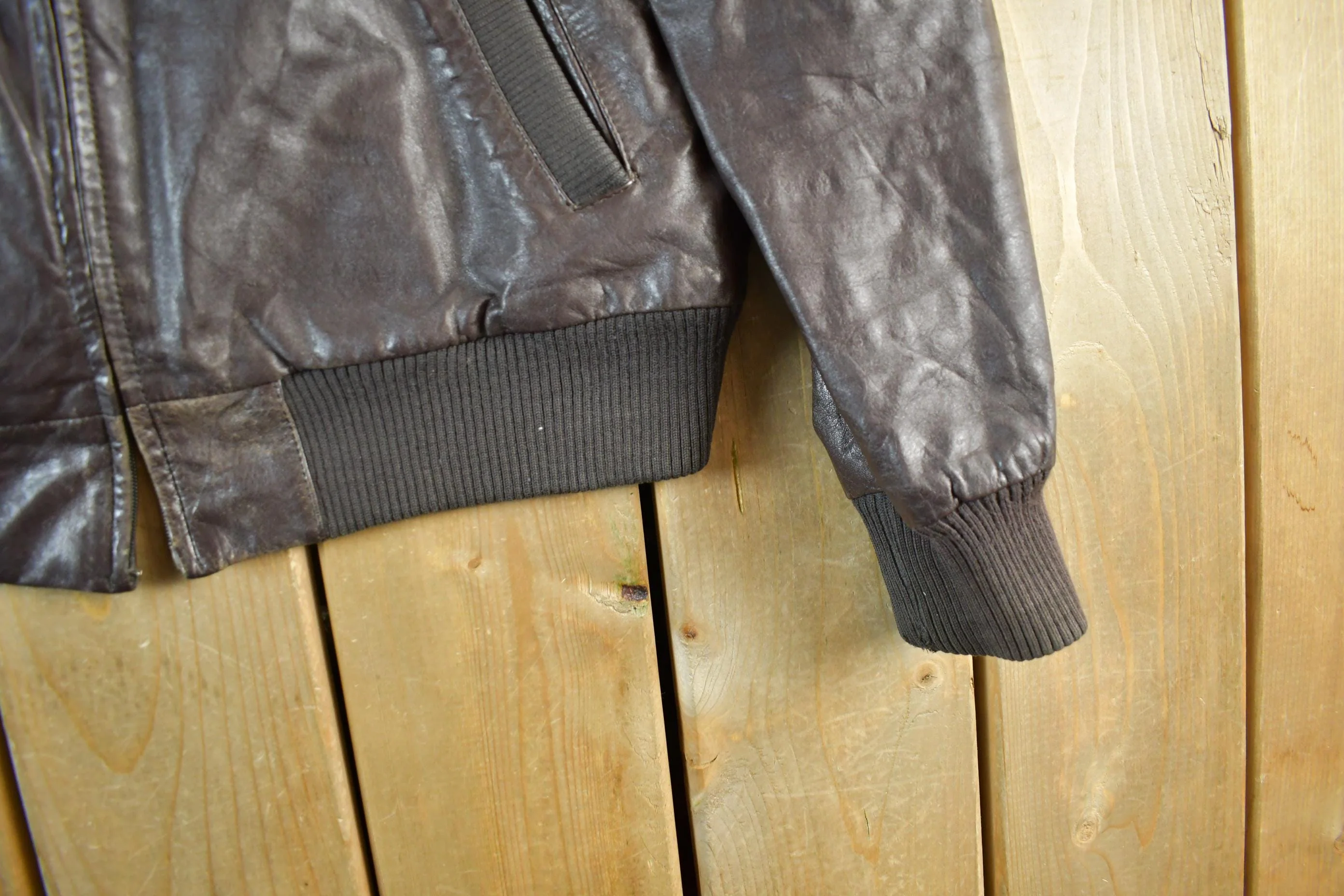 Vintage 1990s Cooper Leather Moto Cafe Biker Jacket Men's Medium - Image 3
