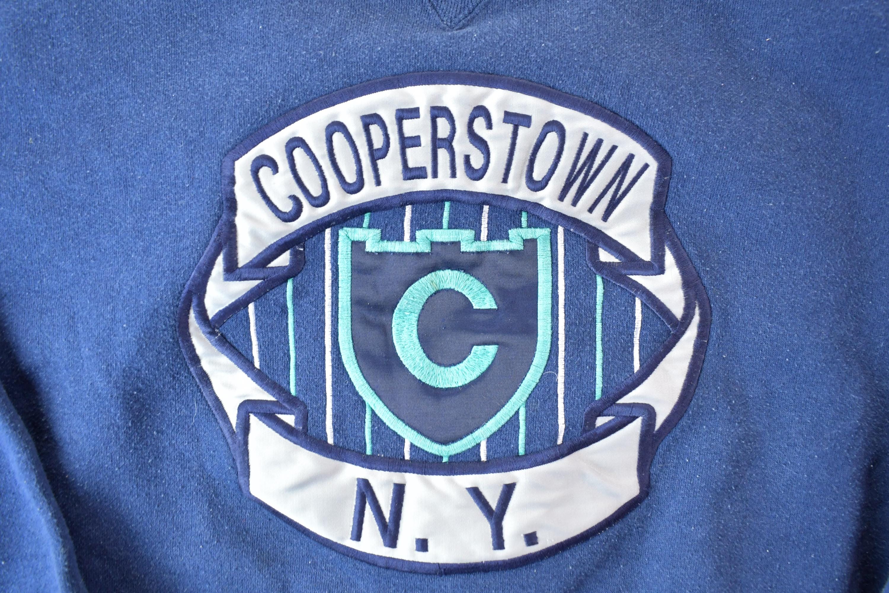 Vintage 1990s Cooperstown NY MLB Heavyweight Crewneck Sweatshirt Men's Large - Image 4
