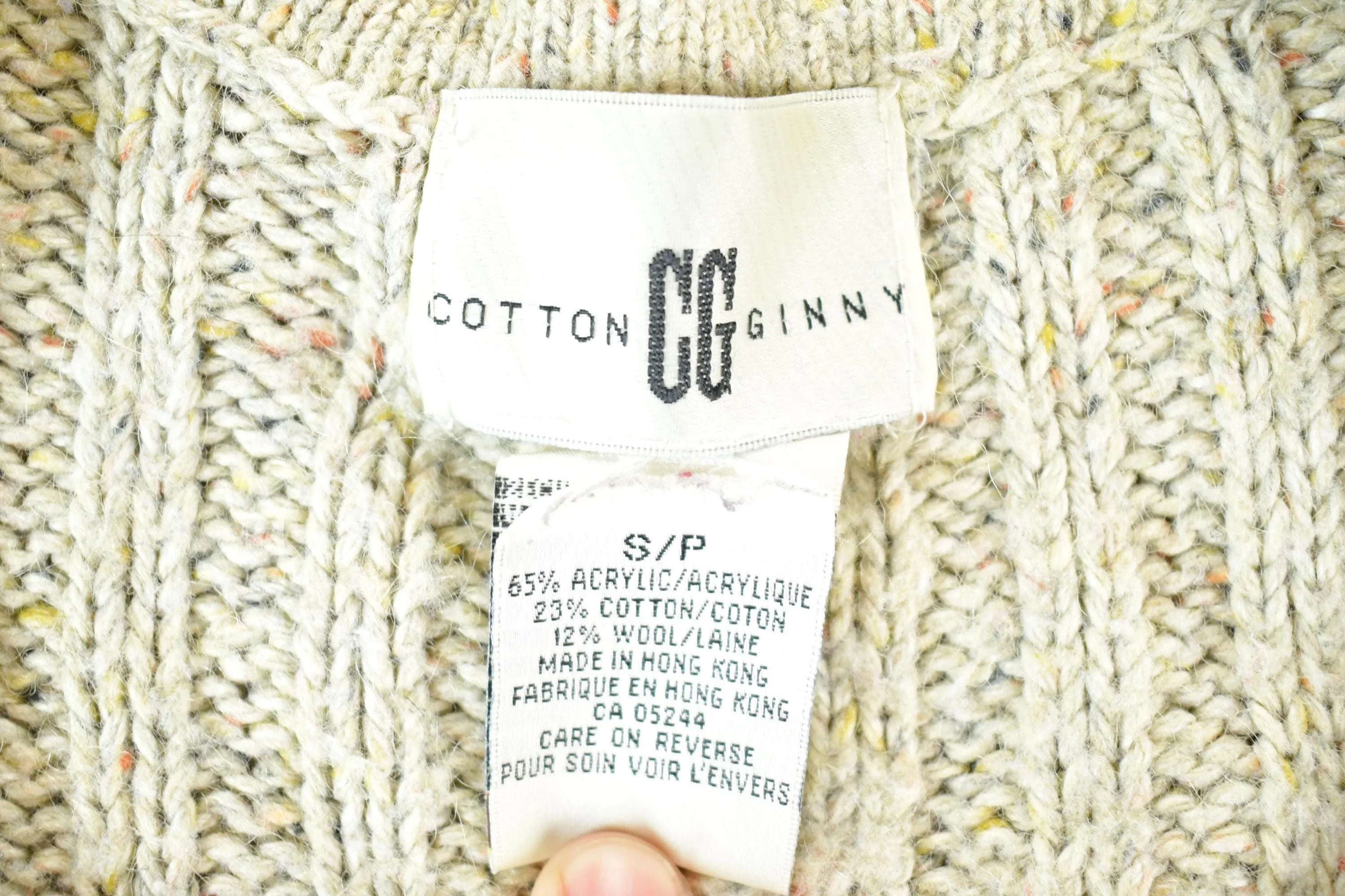 Vintage 1990s Cotton Ginny Argyle Pattern Chunky Knit Cardigan Sweater Vest Women's S - Image 4
